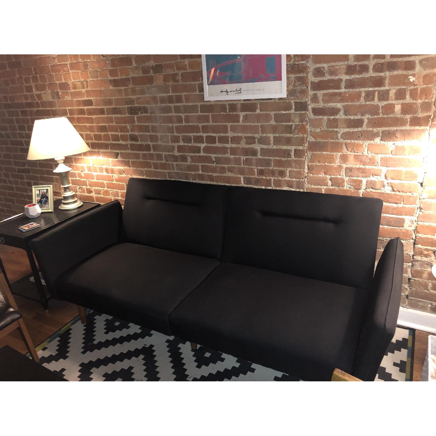 Black Suede Futon - image-1