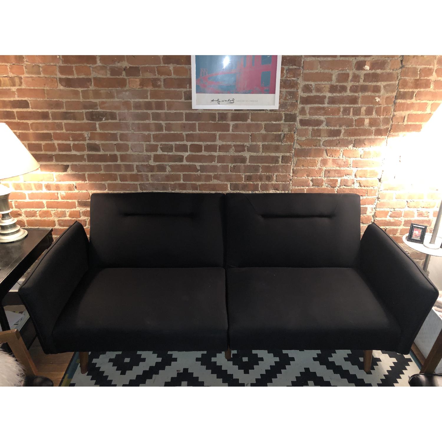 Black Suede Futon - image-2