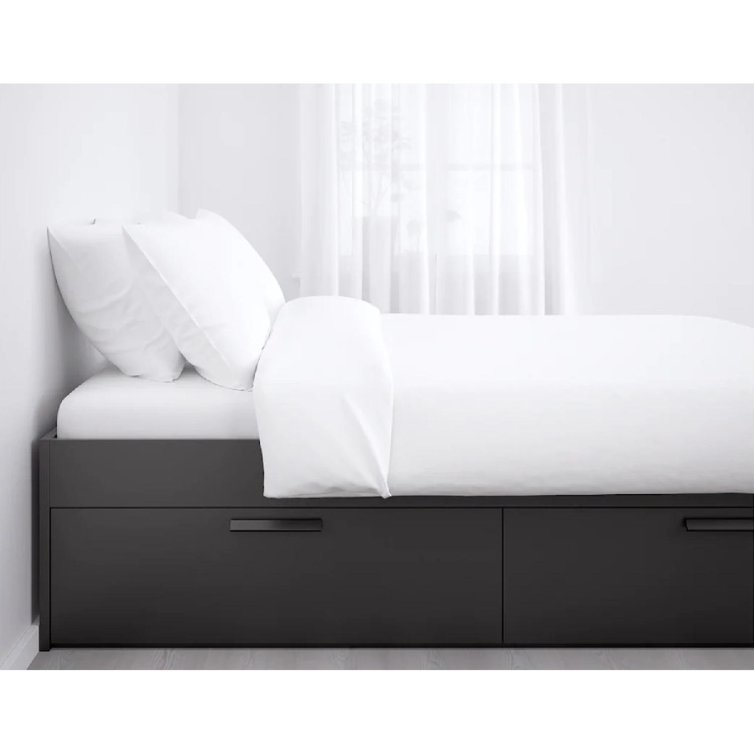 Ikea Brimnes King Bed w/ 4 Drawers - image-2