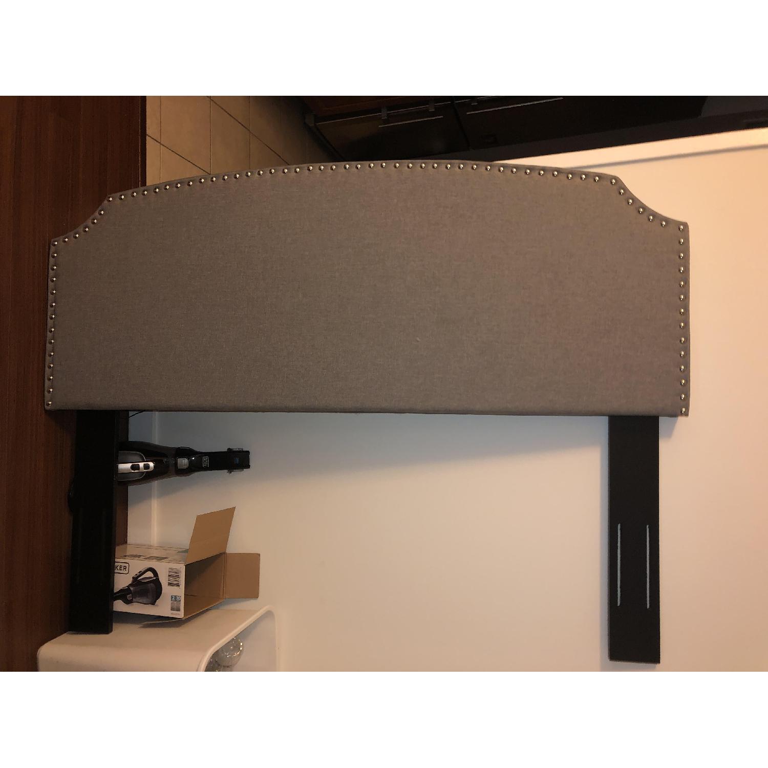 Charlton Home Grey Upholstered Headboard - image-2