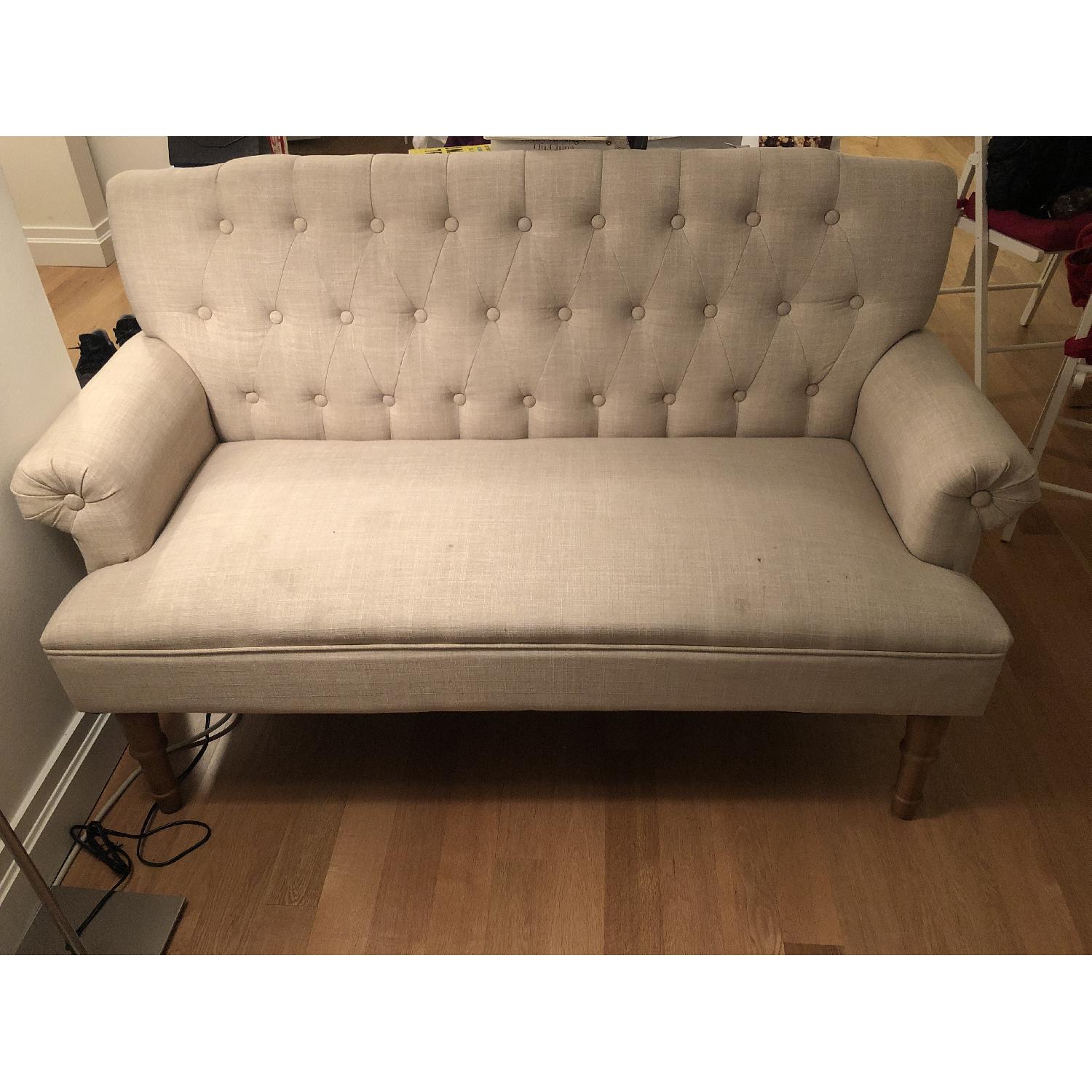 Charlton Home Beige Tufted Loveseat - image-1
