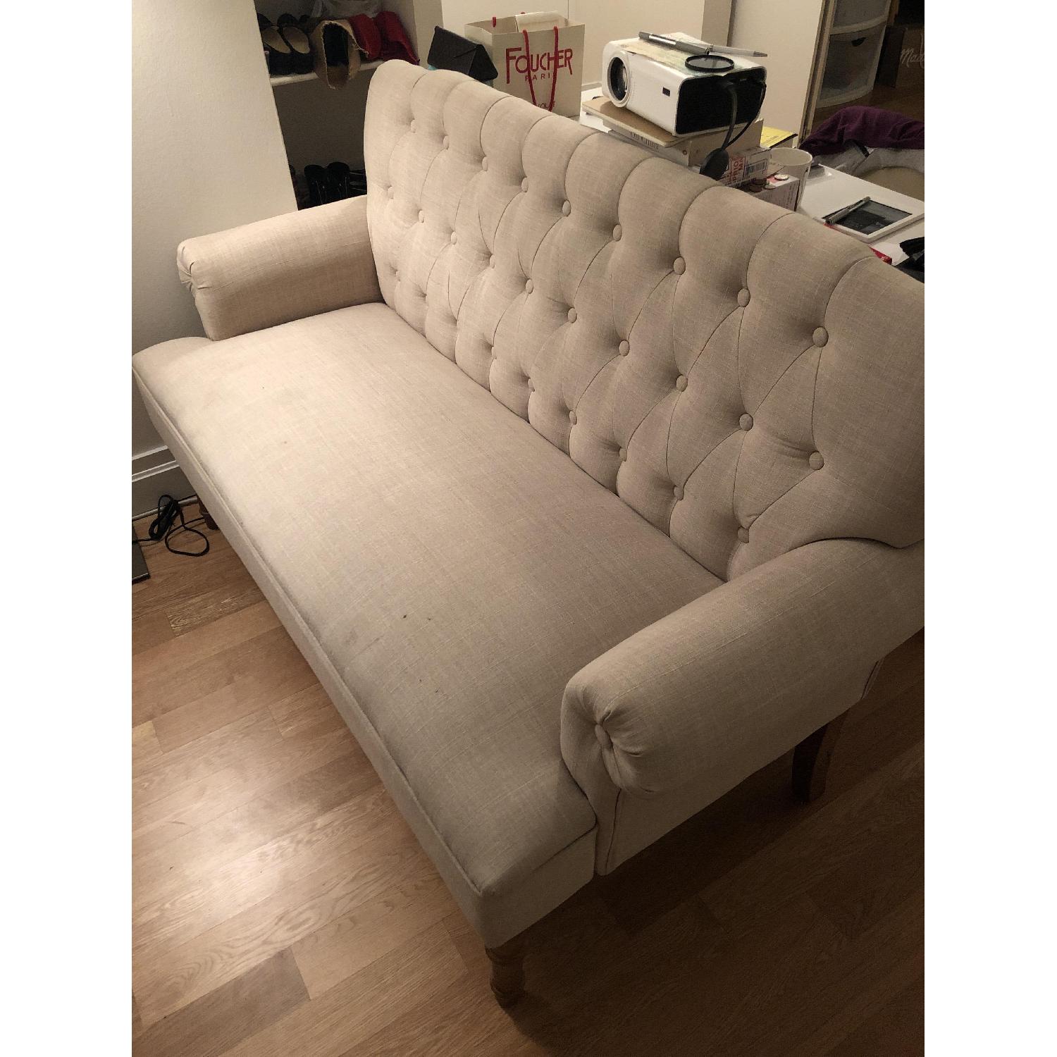 Charlton Home Beige Tufted Loveseat - image-2