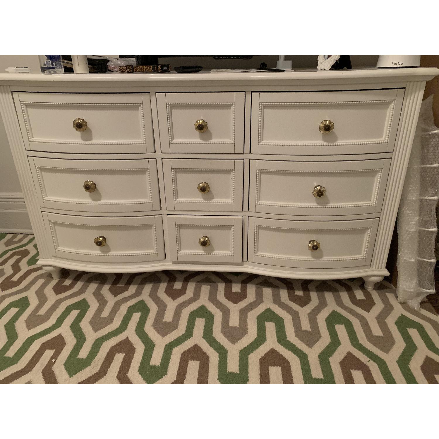White Dresser with Gold hardware AptDeco