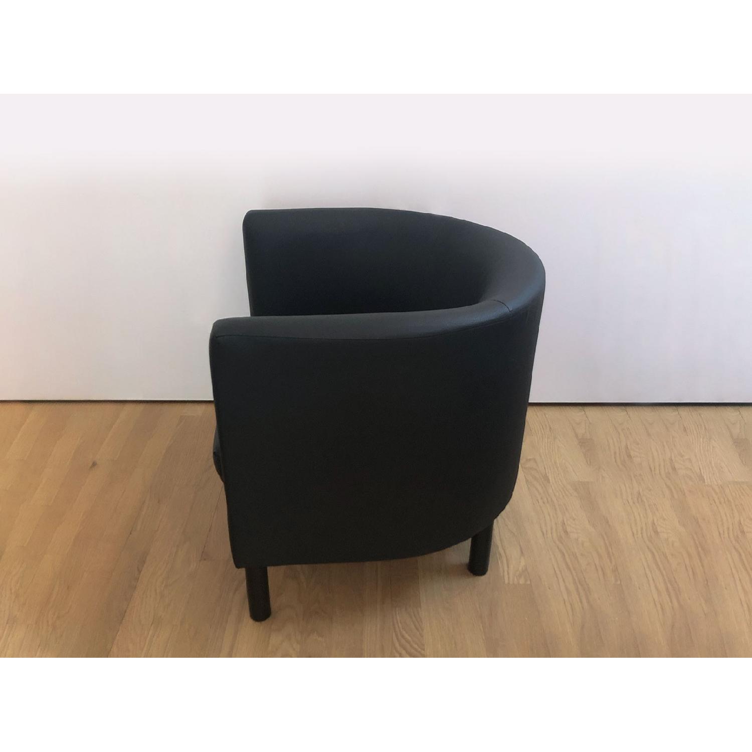 Ikea Black Faux Leather Armchairs - image-2
