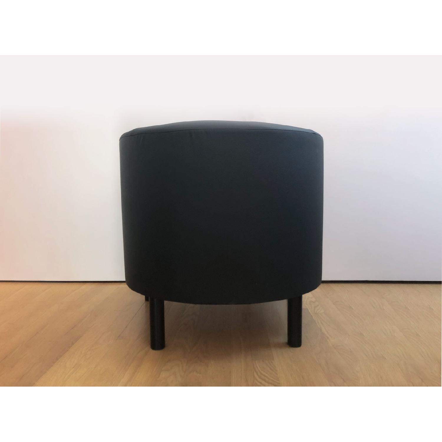 Ikea Black Faux Leather Armchairs - image-3