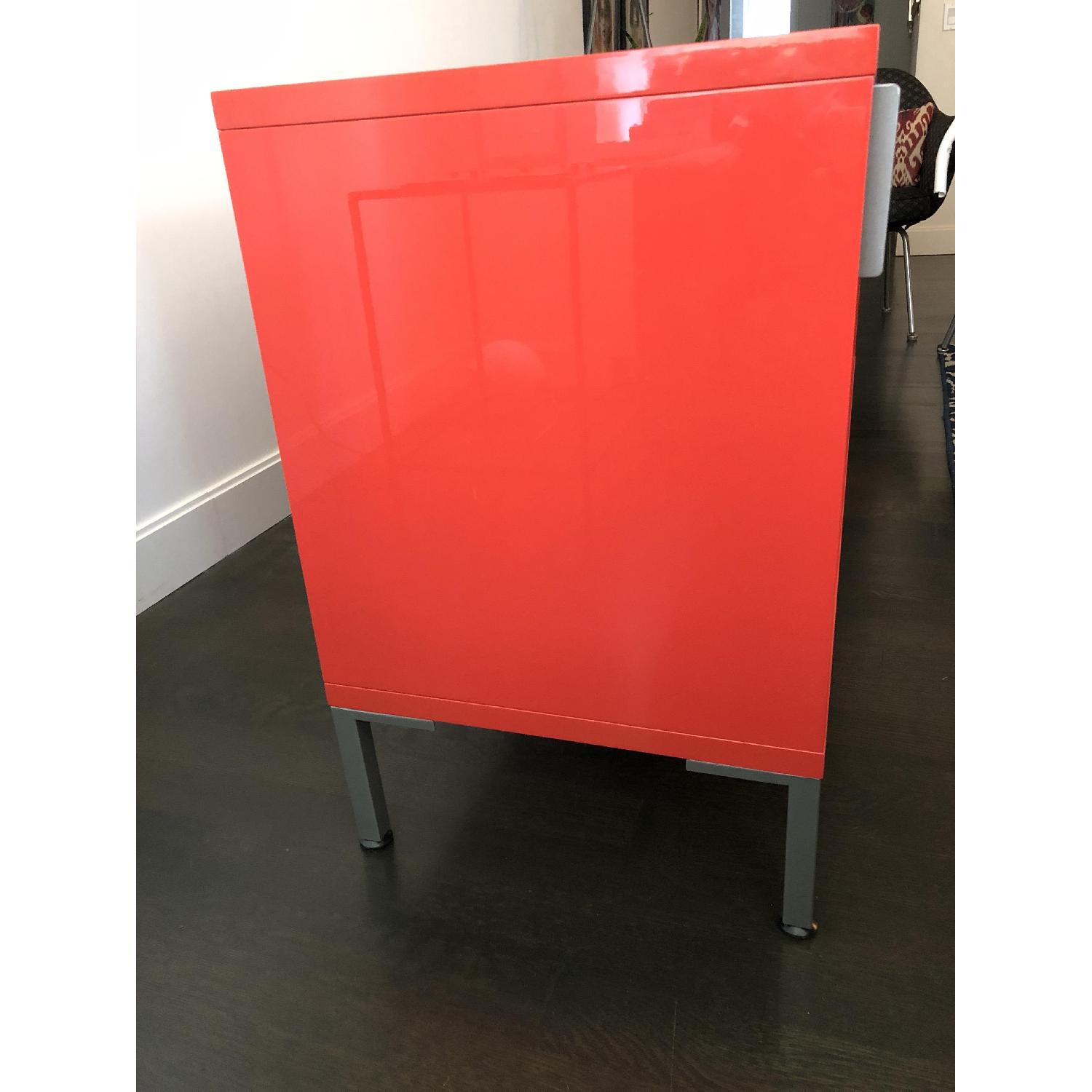 CB2 Red Lacquer Sliding-Door Media Cabinet - image-3