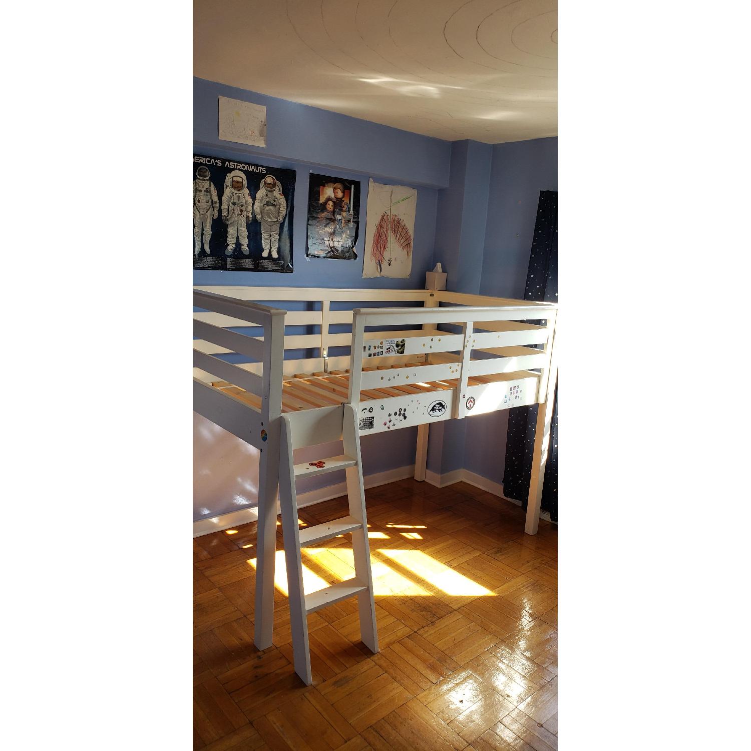 Pottery Barn White Solid Wood Twin Loft Bed - image-3