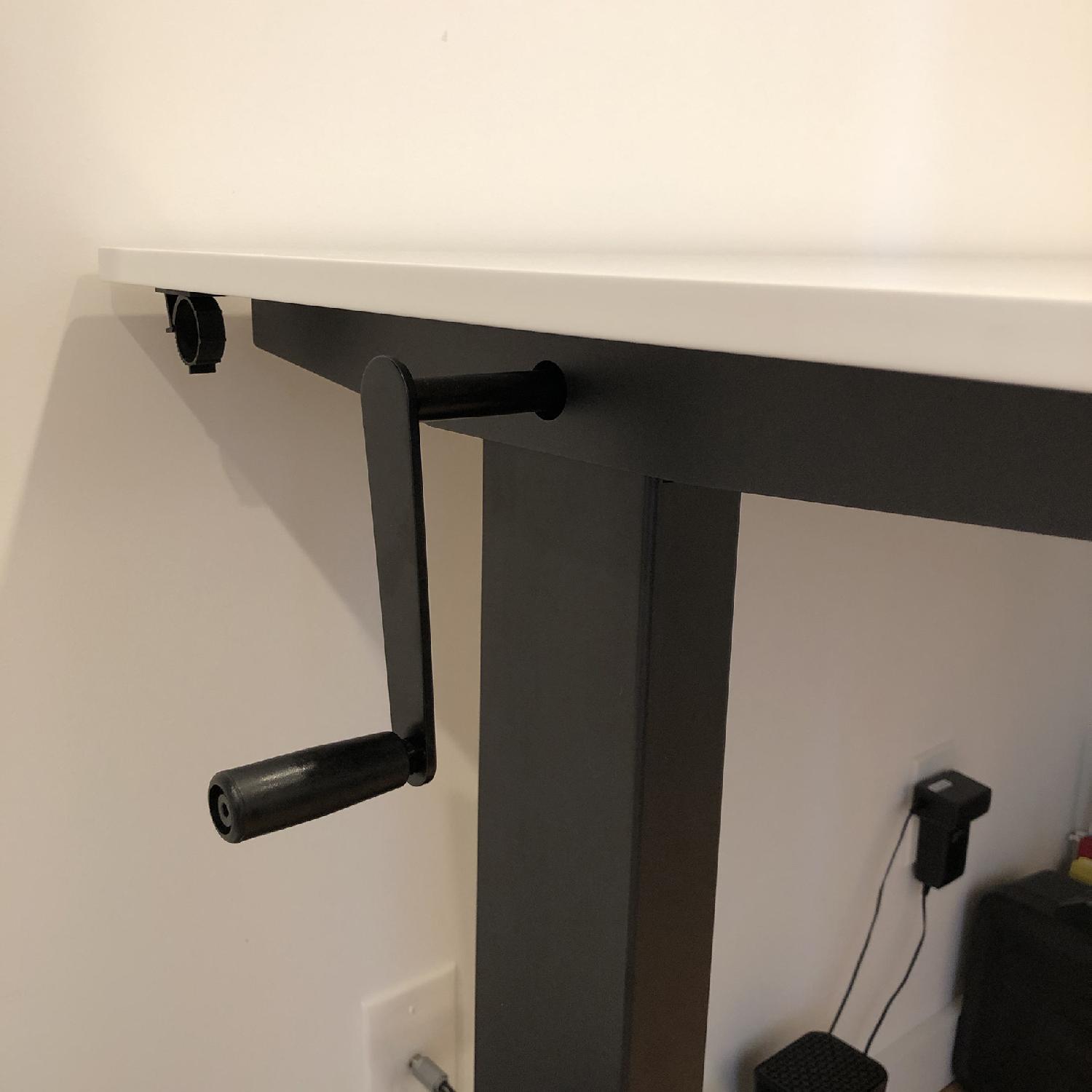 Crank Adjustable Height Standing Desk in Charcoal/White - image-2