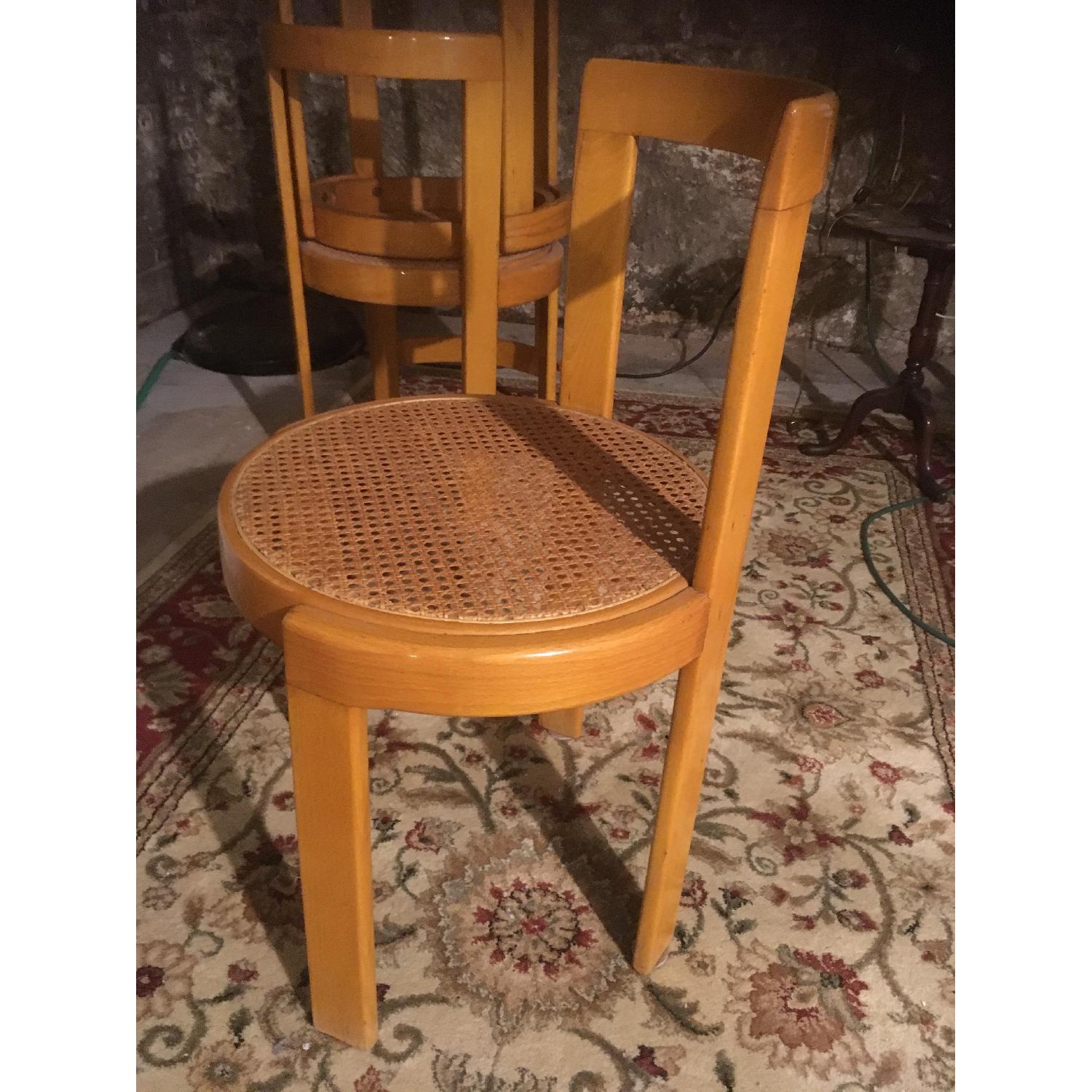 Thonet Italian Yellow Bent Wood Cane Seat Dining Chairs Aptdeco