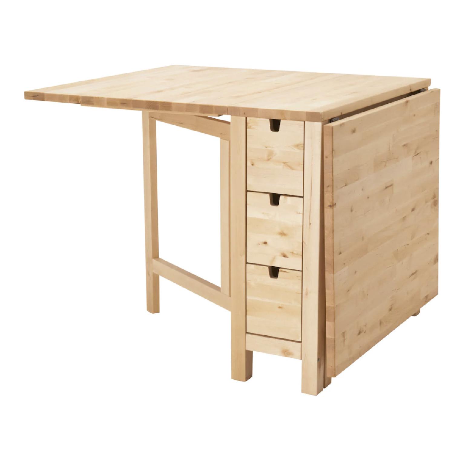 Ikea Norden Birch Gateleg Extendable Table - image-0