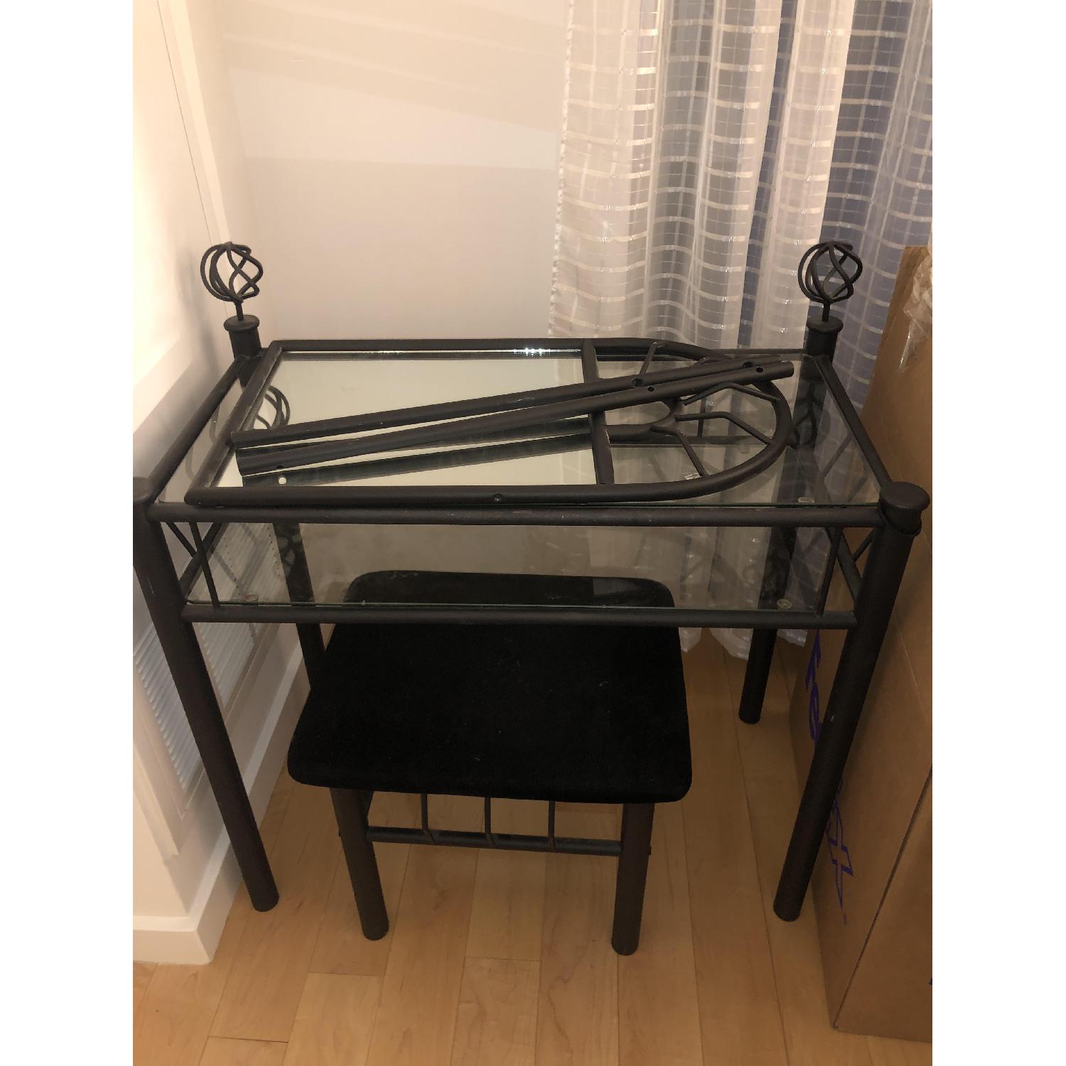 Hazelwood Home Elisa Vanity Set w/ Mirror & Stool - image-2