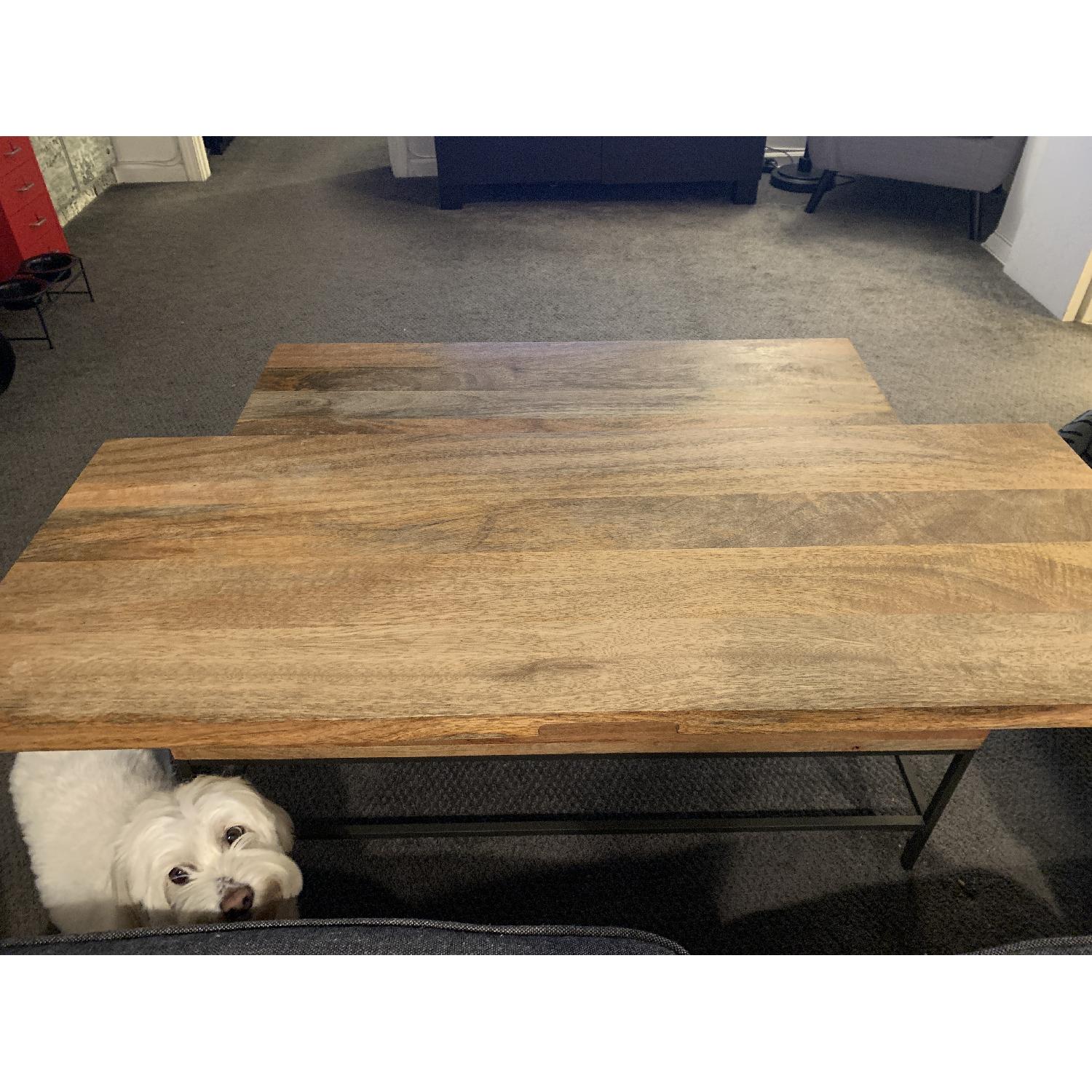 West Elm Industrial Storage Pop-Up Coffee Table in Raw Mango - image-5