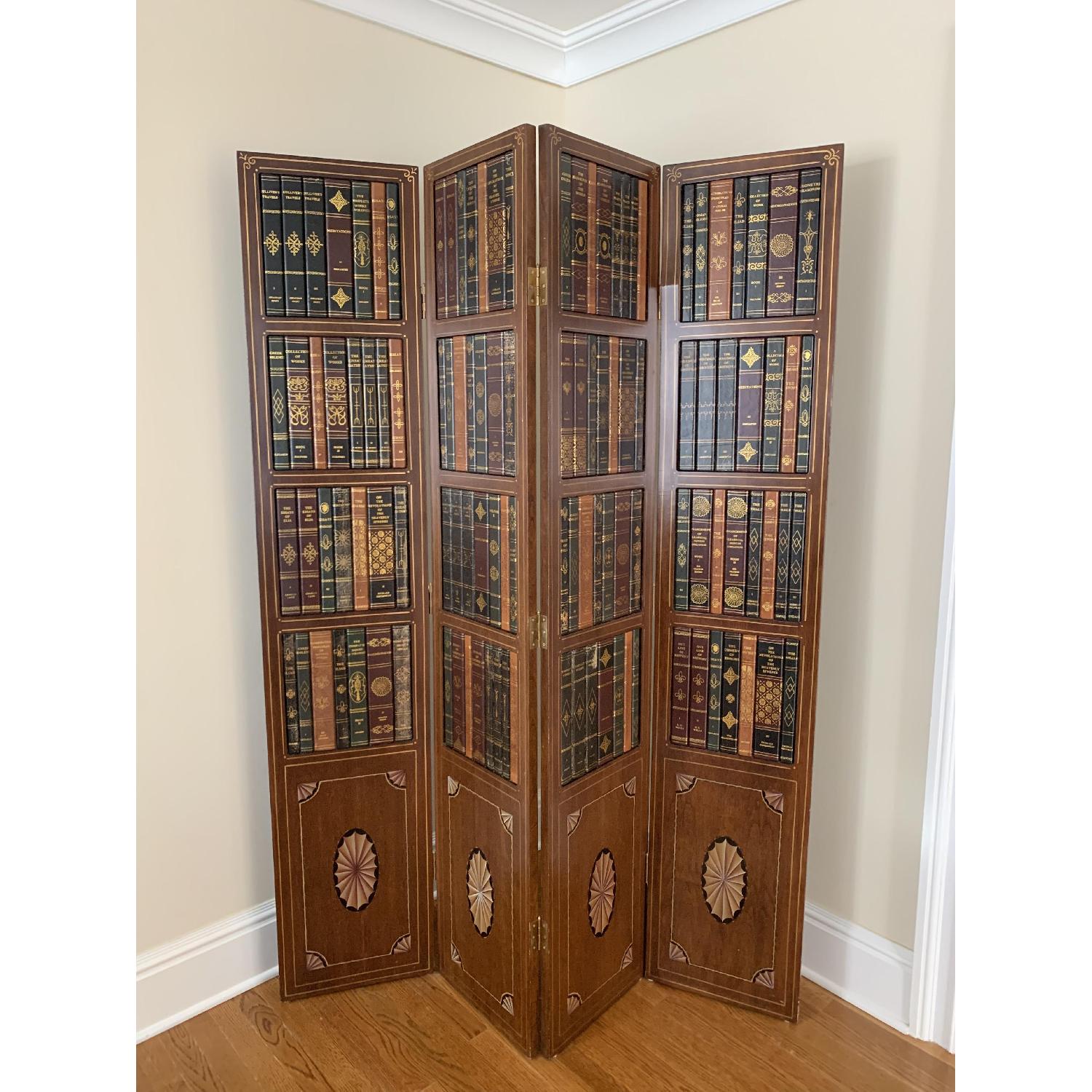 MaitlandSmith Tooled Leather Book Room Divider AptDeco