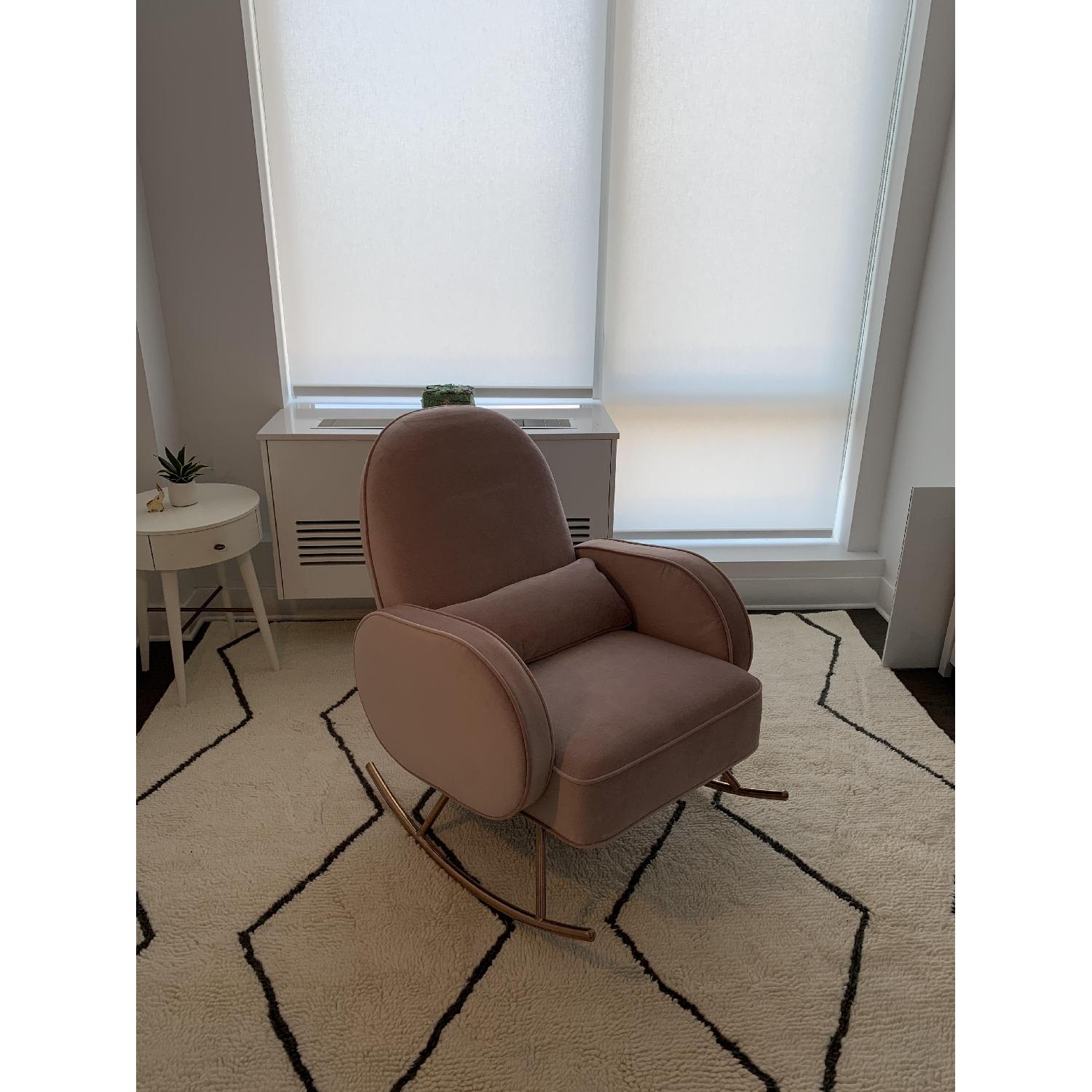 Nursery Works Compass Rocker in Blush Velvet - image-1