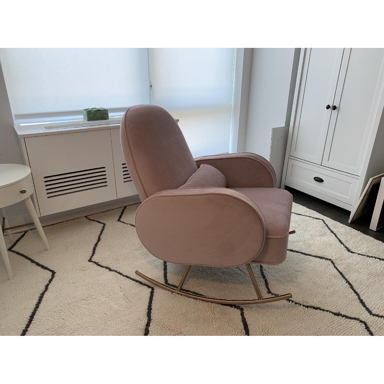 Nursery Works Compass Rocker in Blush Velvet - image-3