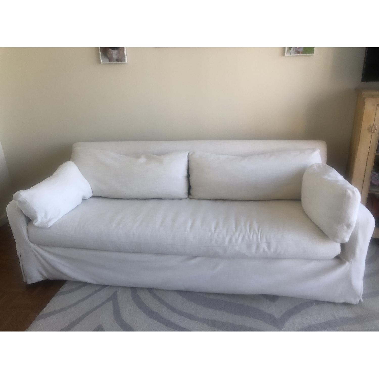 Restoration Hardware Belgian Track Arm Slipcover Sofa Aptdeco