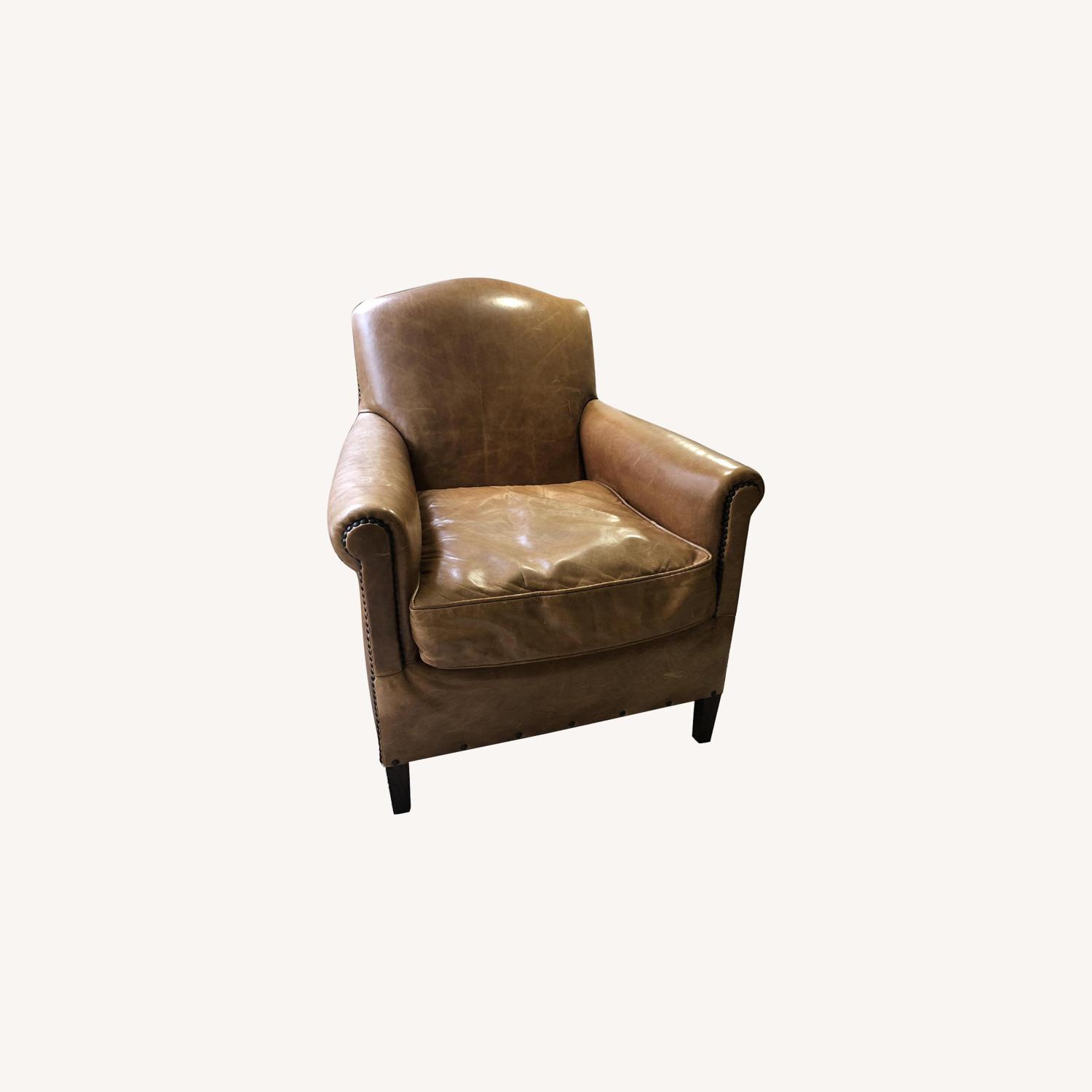 Restoration Hardware Camelback Leather Armchair AptDeco