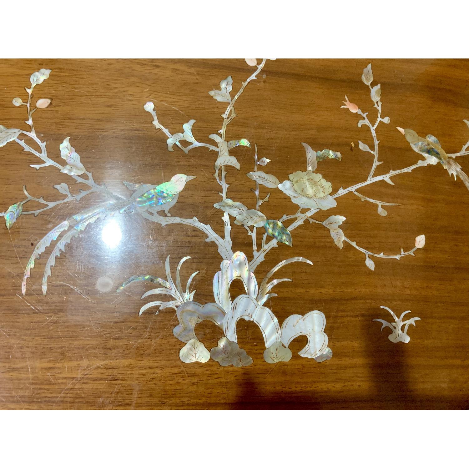 Chinese Hand Carved Shell Design 7-Piece Dining Set - image-4