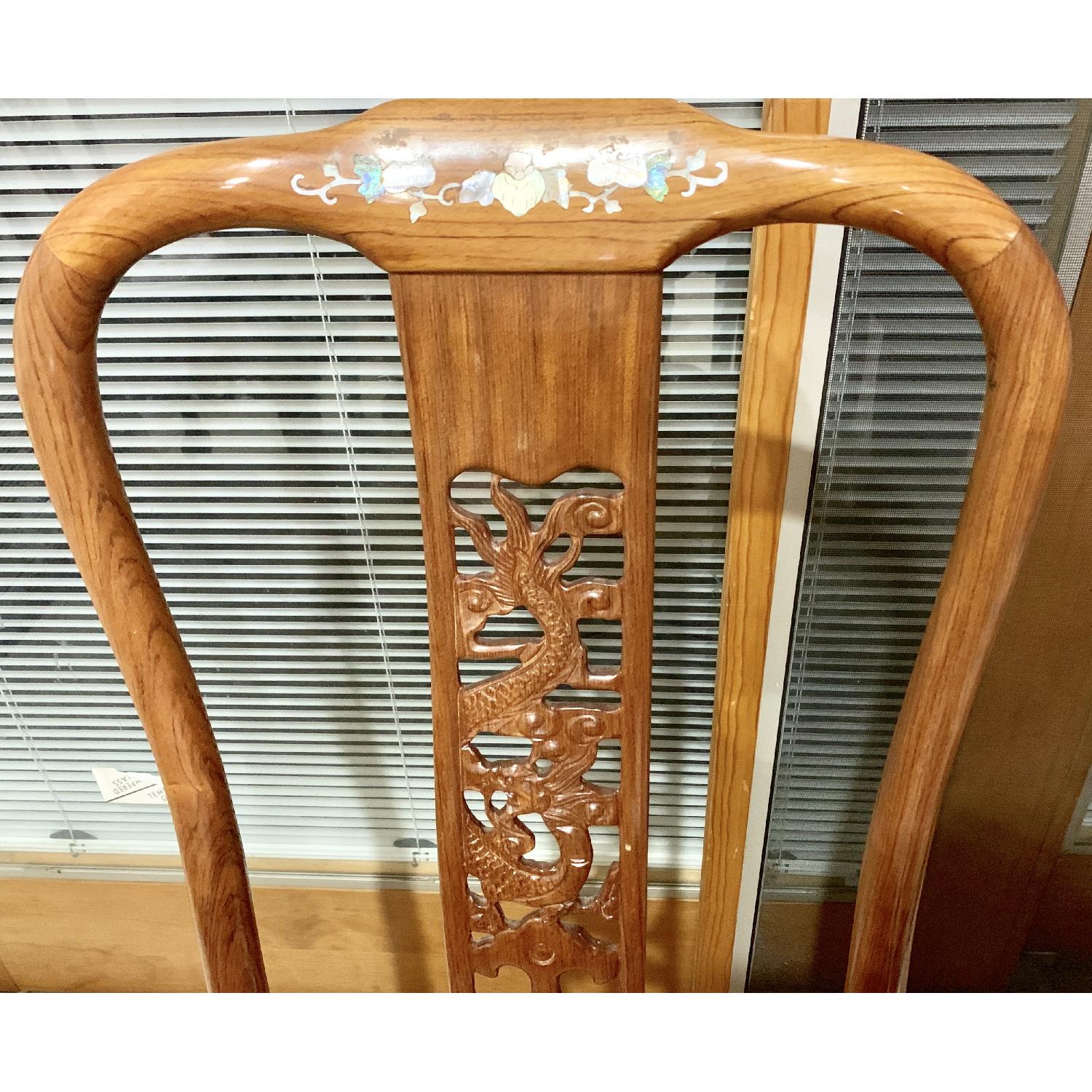 Chinese Hand Carved Shell Design 7-Piece Dining Set - image-2