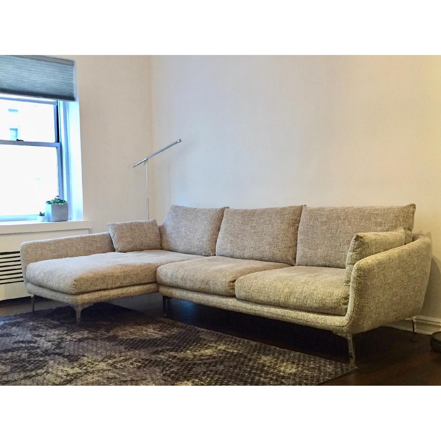 Modern Light Gray Chaise Sectional Sofa - image-3