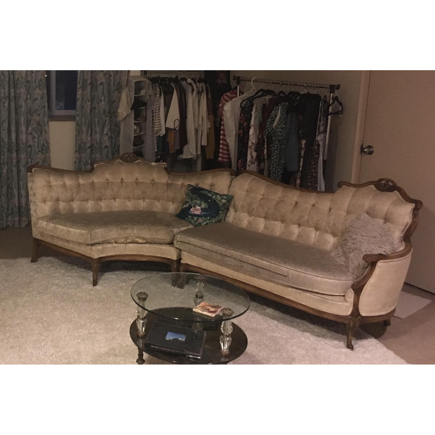 Antique Tufted 2-Piece Sectional Sofa - image-1