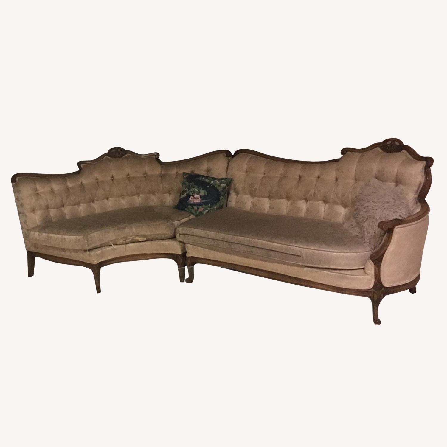Antique Tufted 2-Piece Sectional Sofa - image-0
