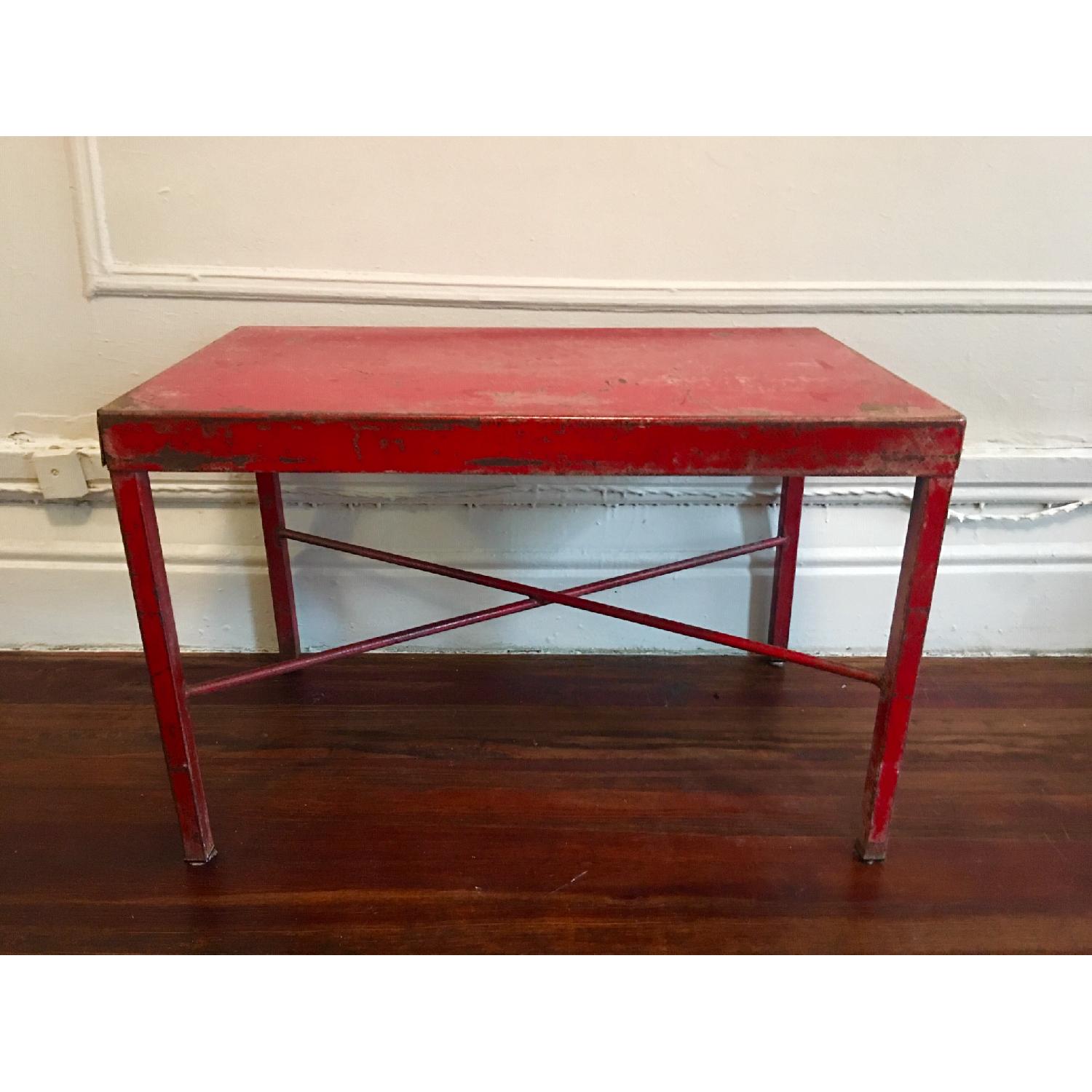 ABC Carpet and Home Distressed Red Coffee Table - image-1