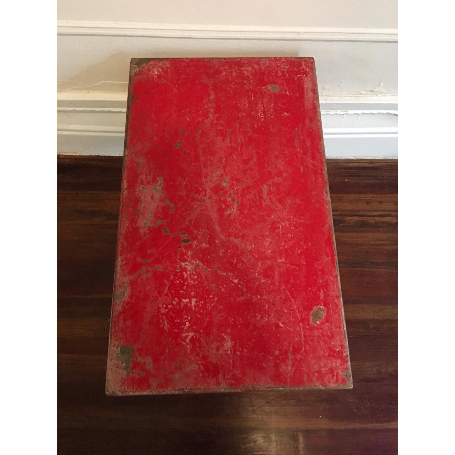 ABC Carpet and Home Distressed Red Coffee Table - image-2