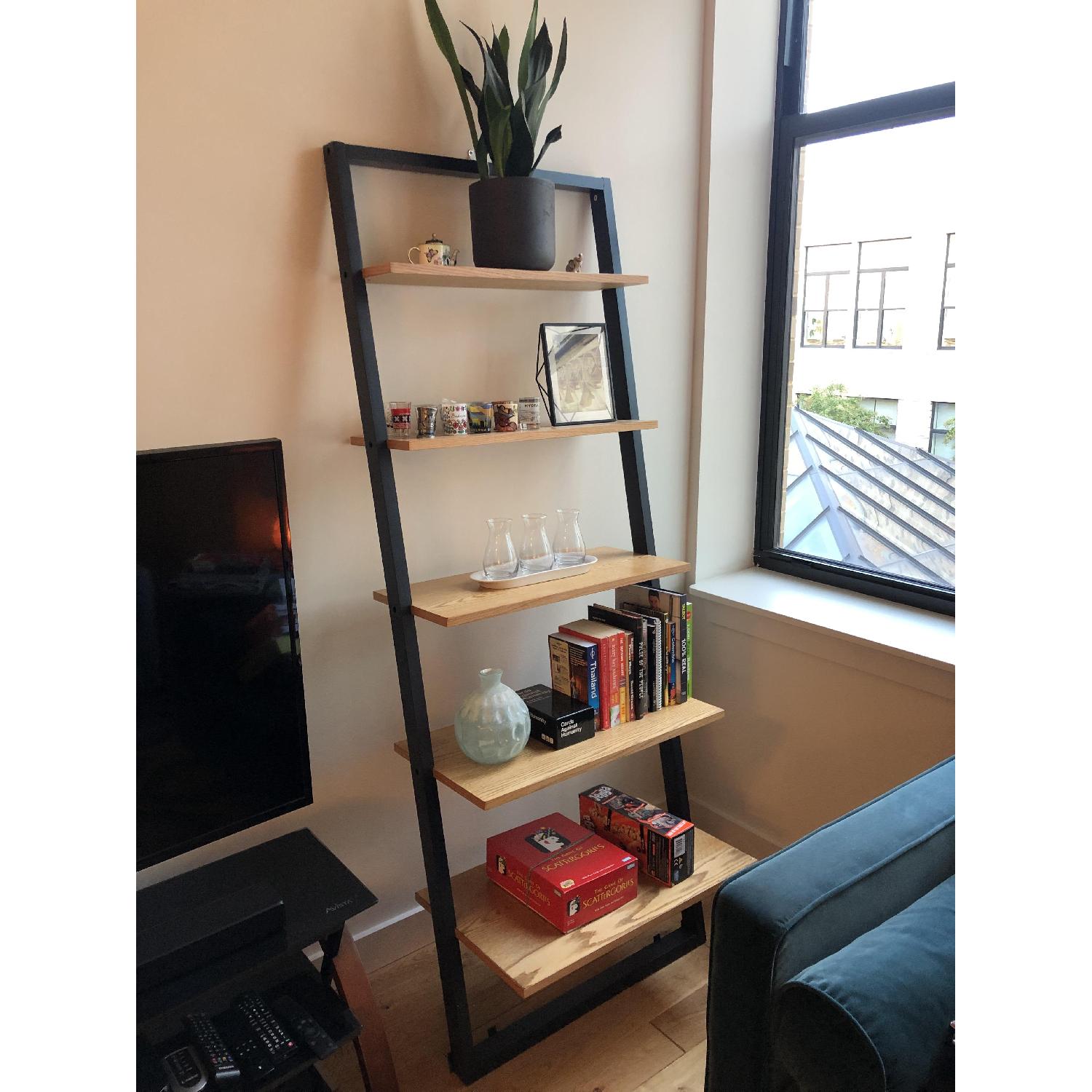 Mid Century Leaning Ladder Shelves - image-1