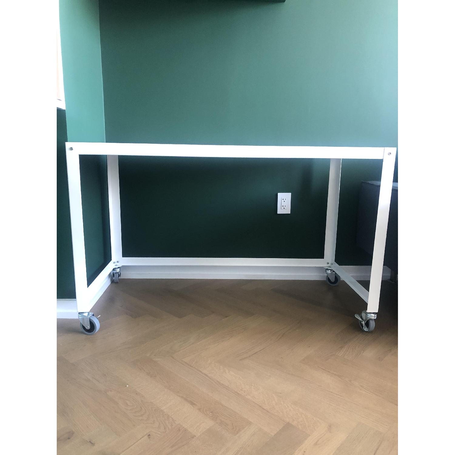 CB2 Metal Rolling Cart Desk - image-1