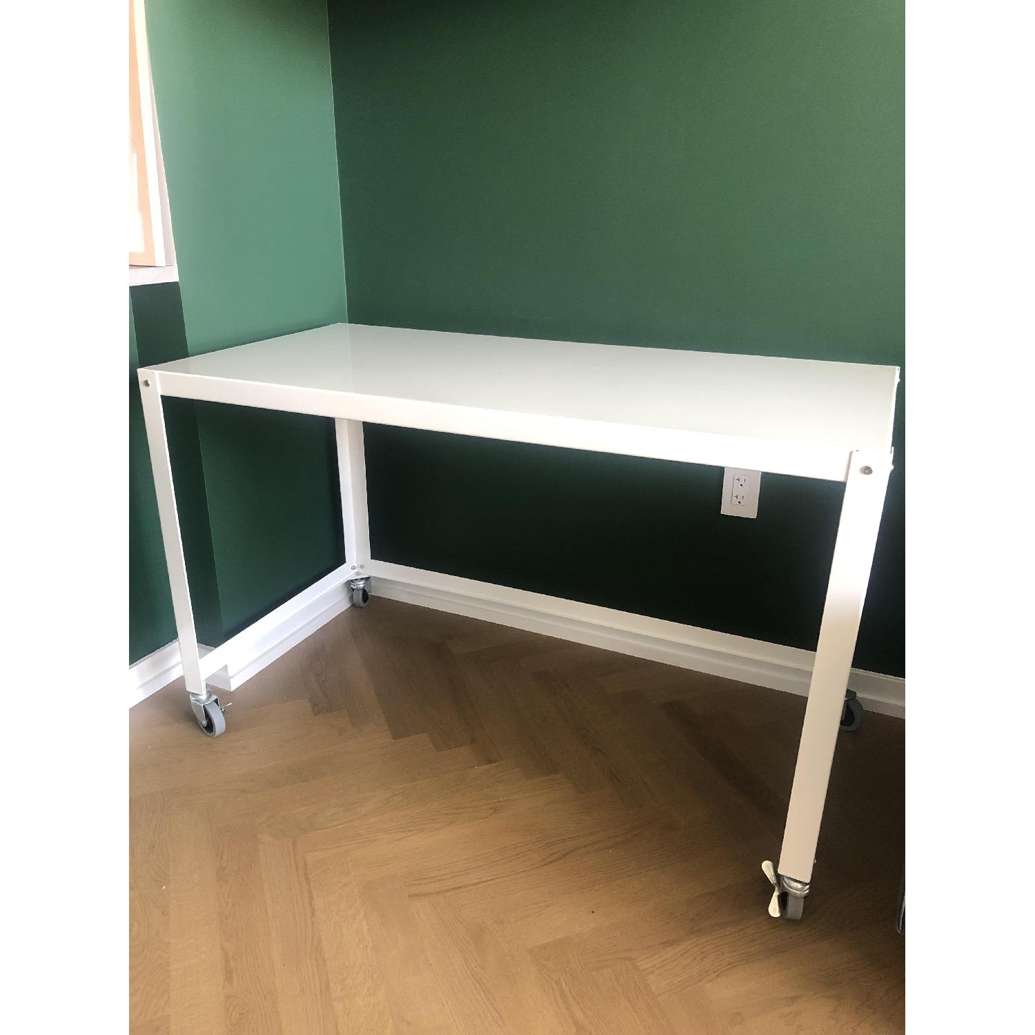 CB2 Metal Rolling Cart Desk - image-3