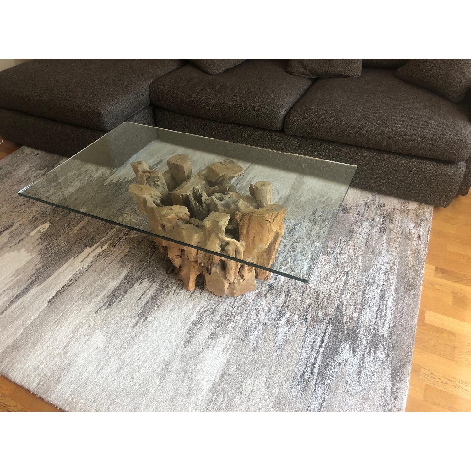 Crate & Barrel Driftwood Coffee Table AptDeco