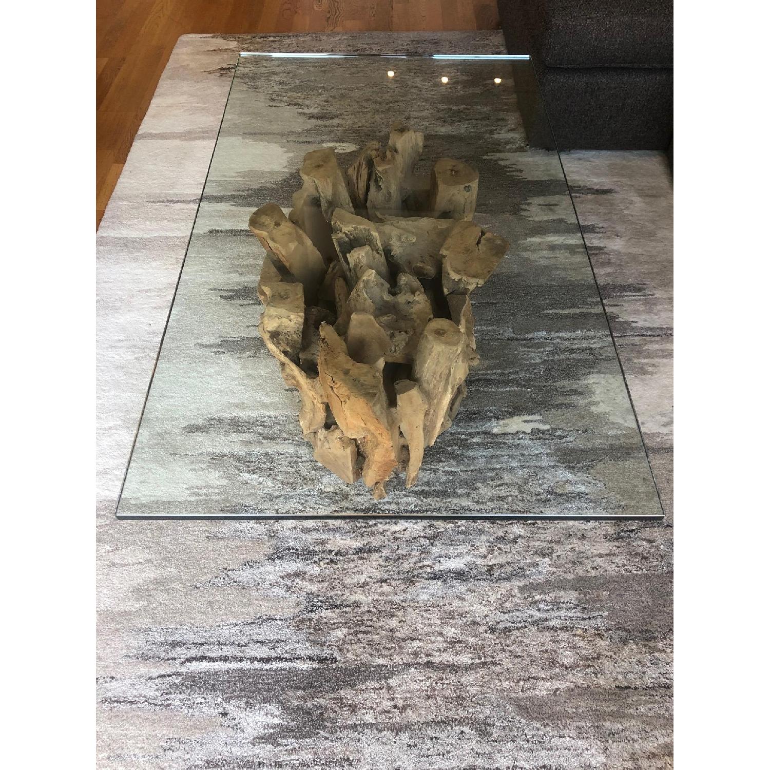 Crate & Barrel Driftwood Coffee Table AptDeco