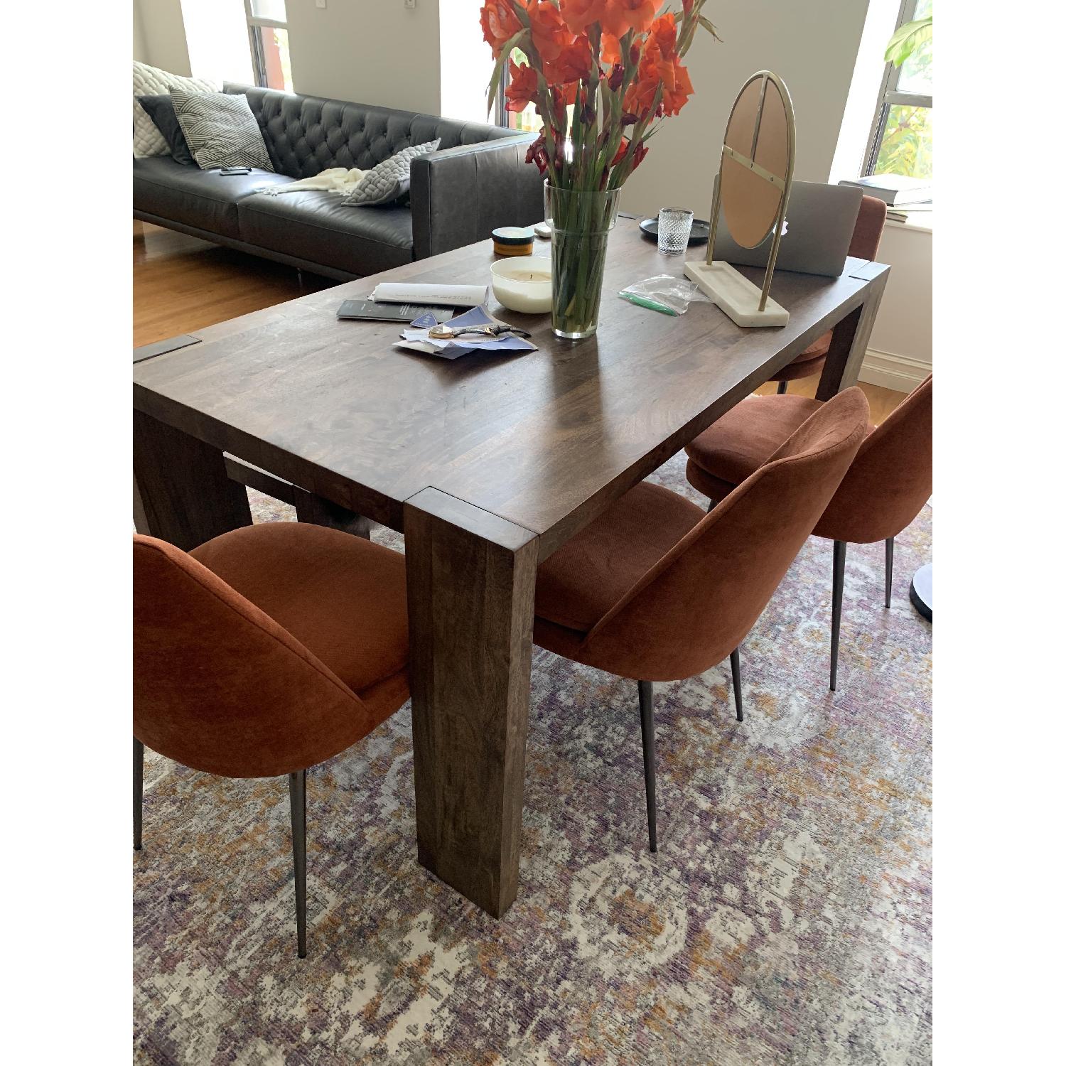 West Elm Distressed Velvet Dining Chairs - image-2