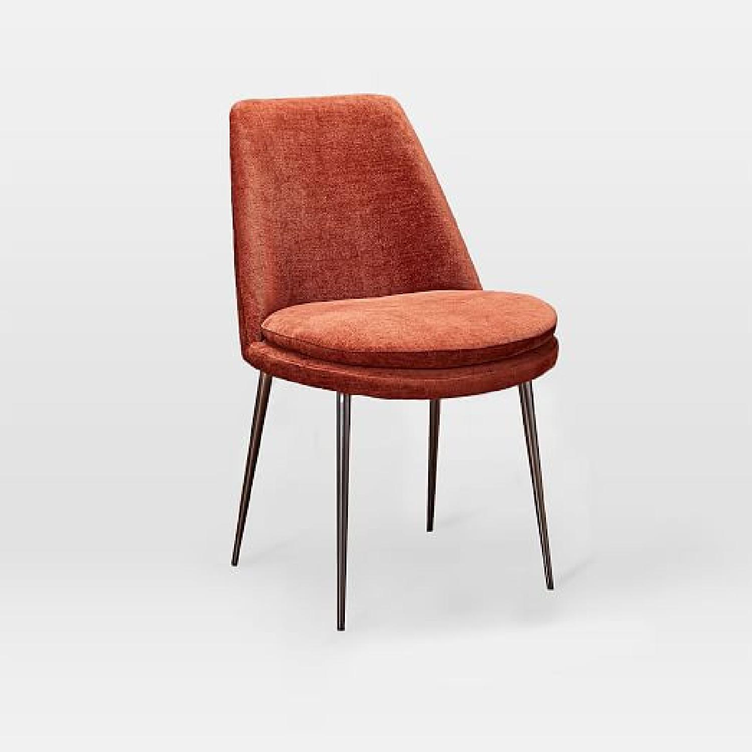 West Elm Distressed Velvet Dining Chairs - image-5