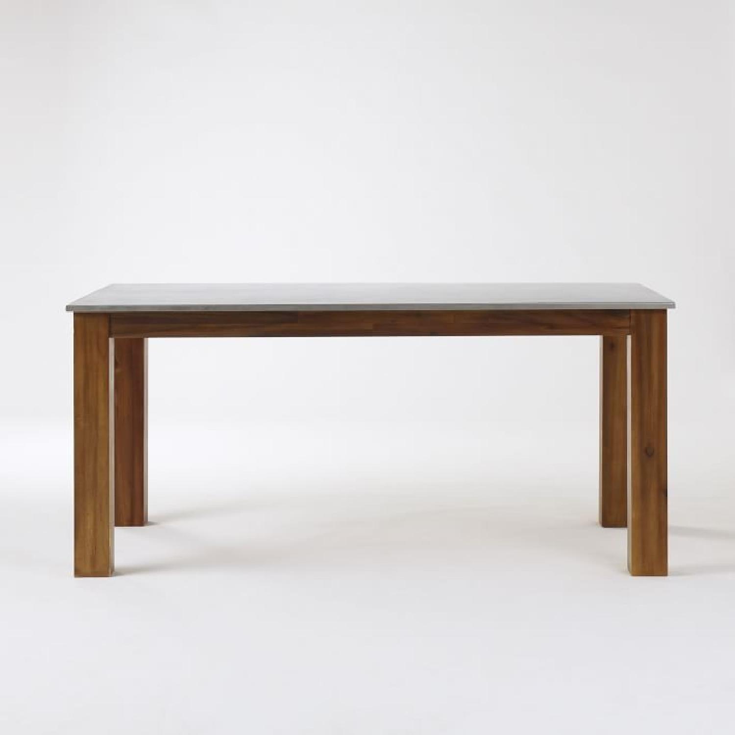 West Elm Rustic Steel Top Dining Table - image-1