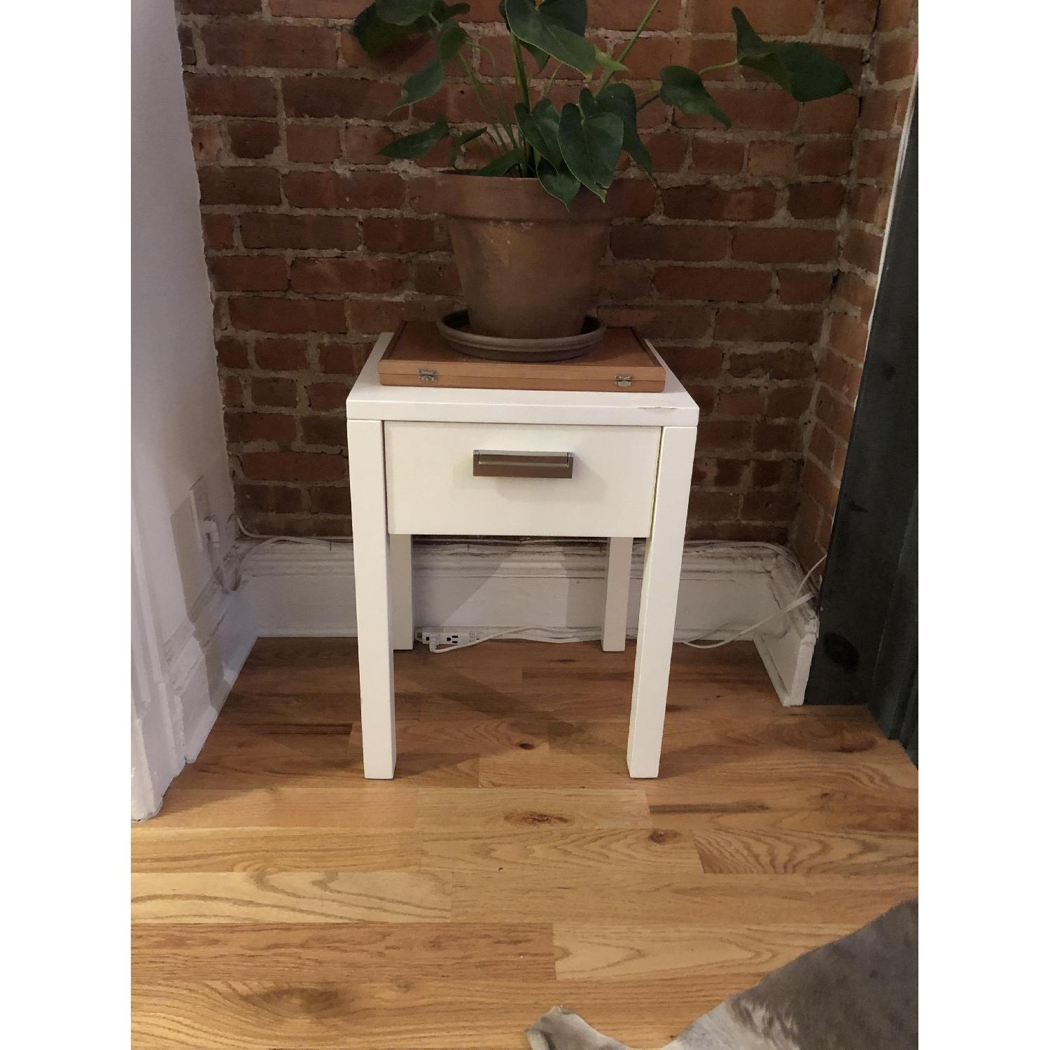 West Elm White Bedside Table/Nightstand - image-2