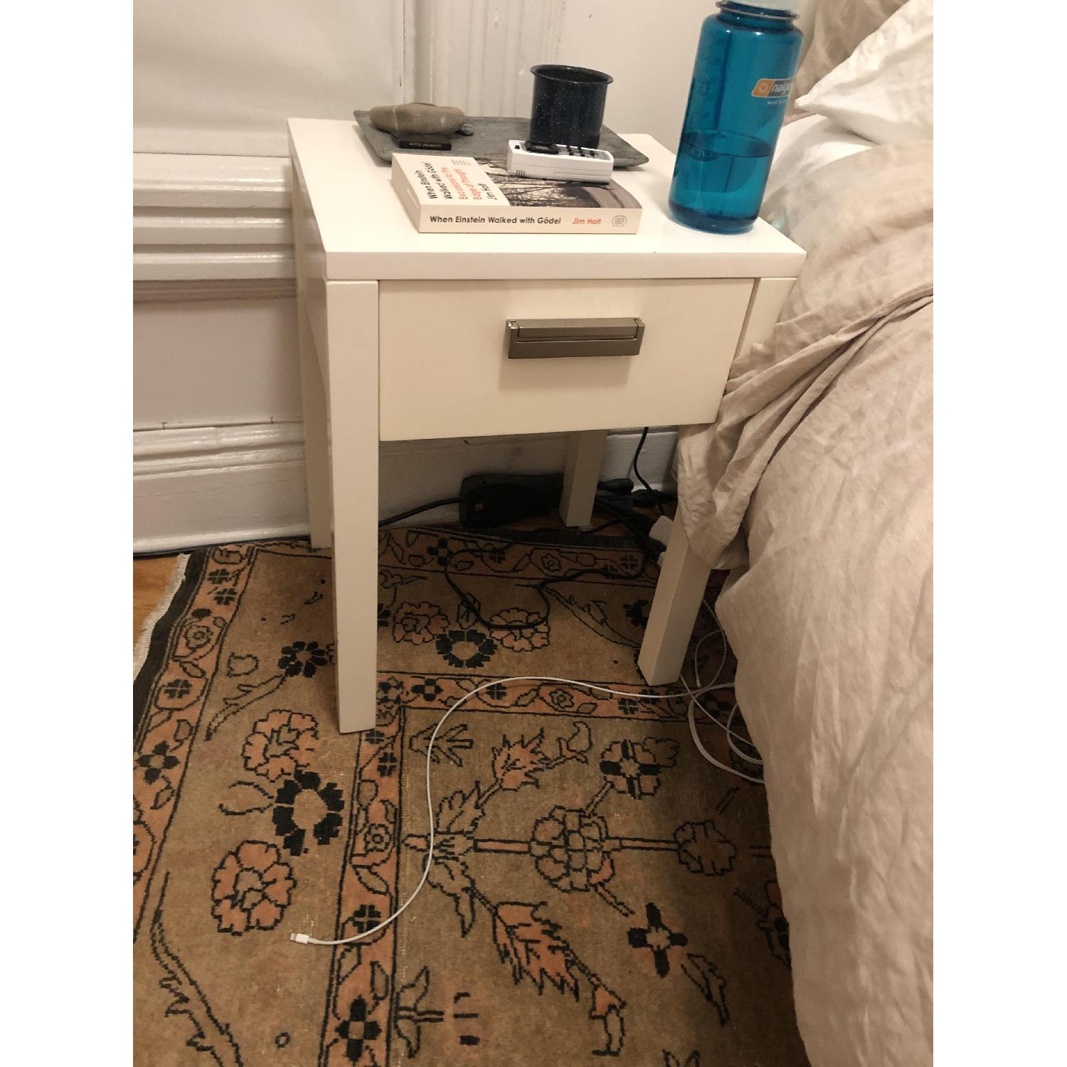 West Elm White Bedside Table/Nightstand - image-1