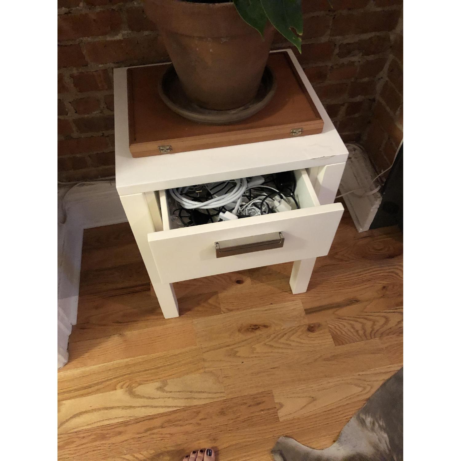 West Elm White Bedside Table/Nightstand - image-3
