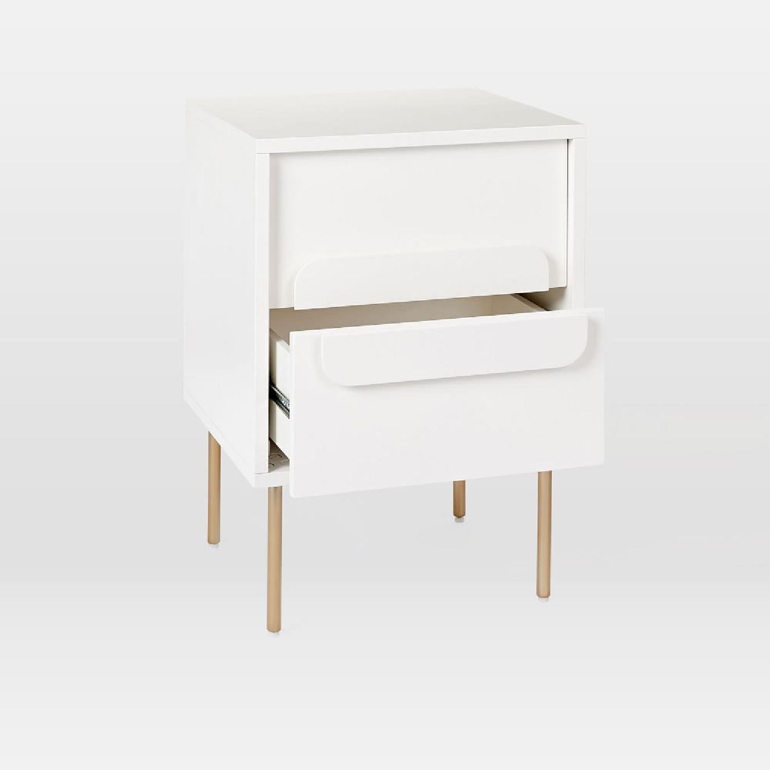 West Elm Gemini Nightstand in White Lacquer - image-1