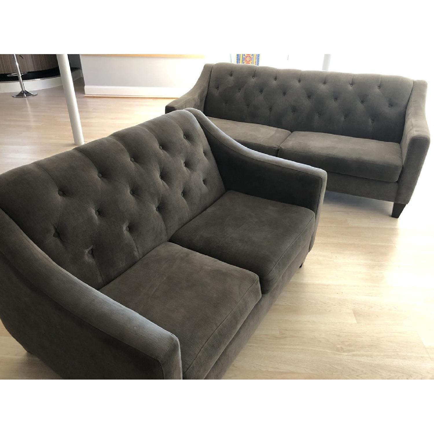 Raymour & Flanigan Tufted Couch and Loveseat Set - image-1