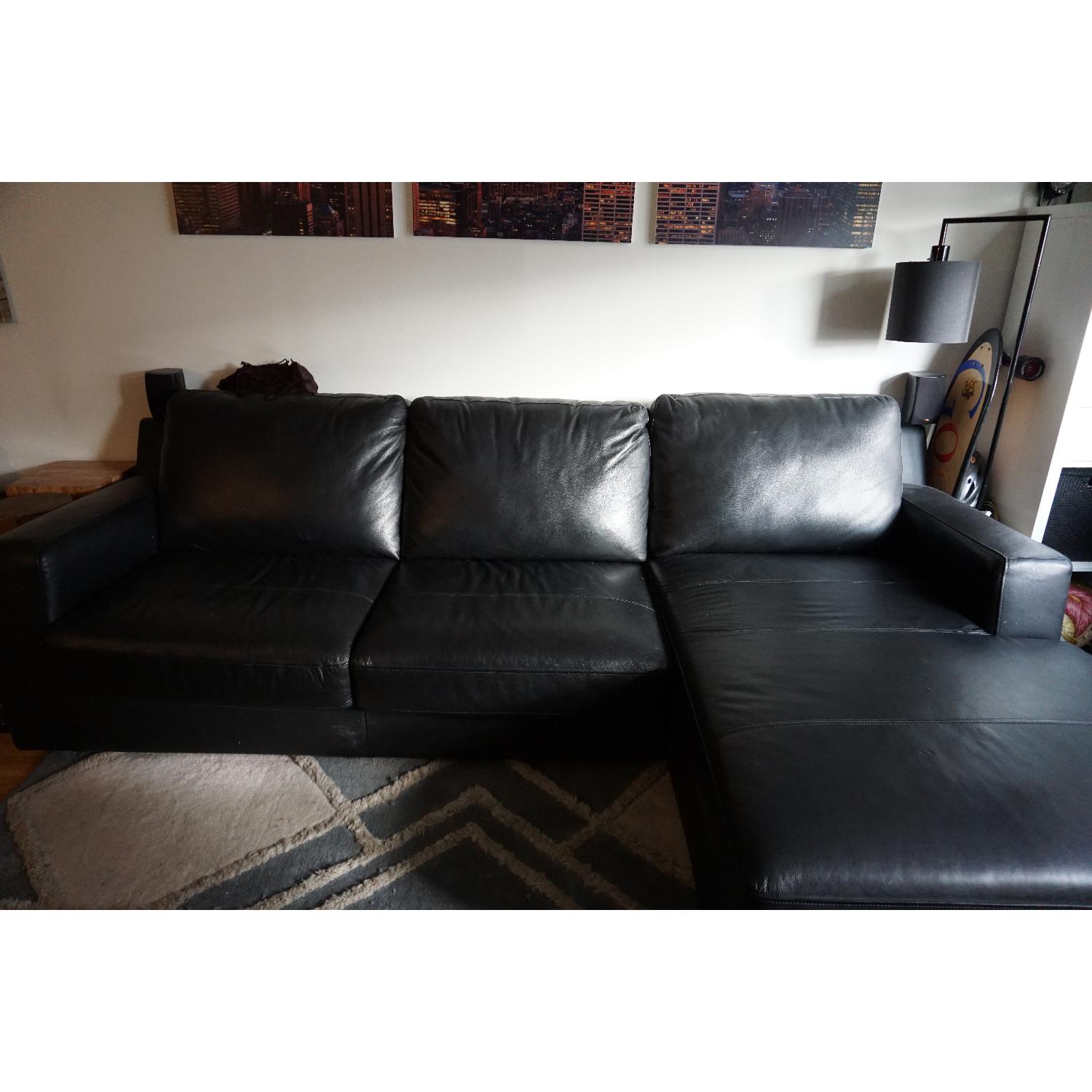 The Smart Sofa Black Leather Sleeper Sectional Sofa - image-5