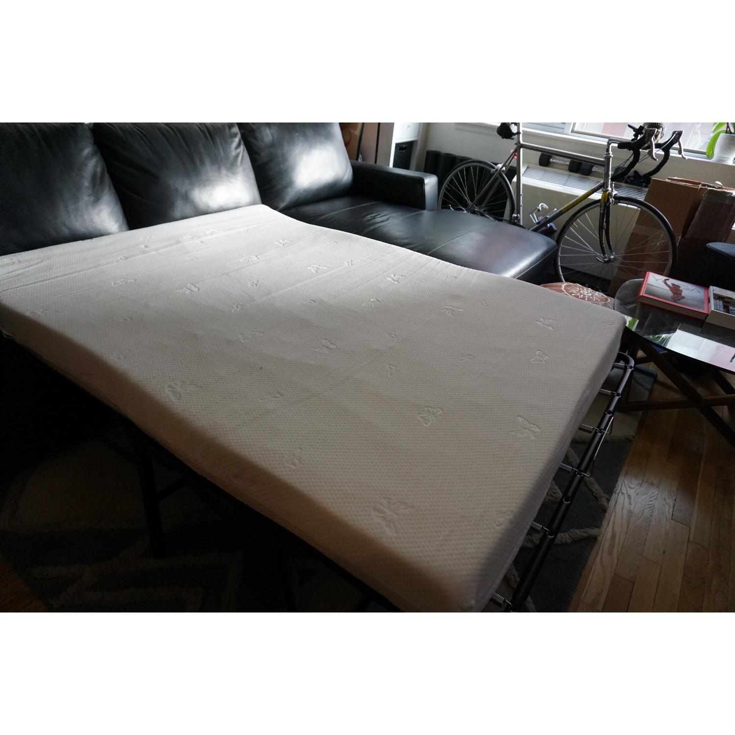 The Smart Sofa Black Leather Sleeper Sectional Sofa - image-3