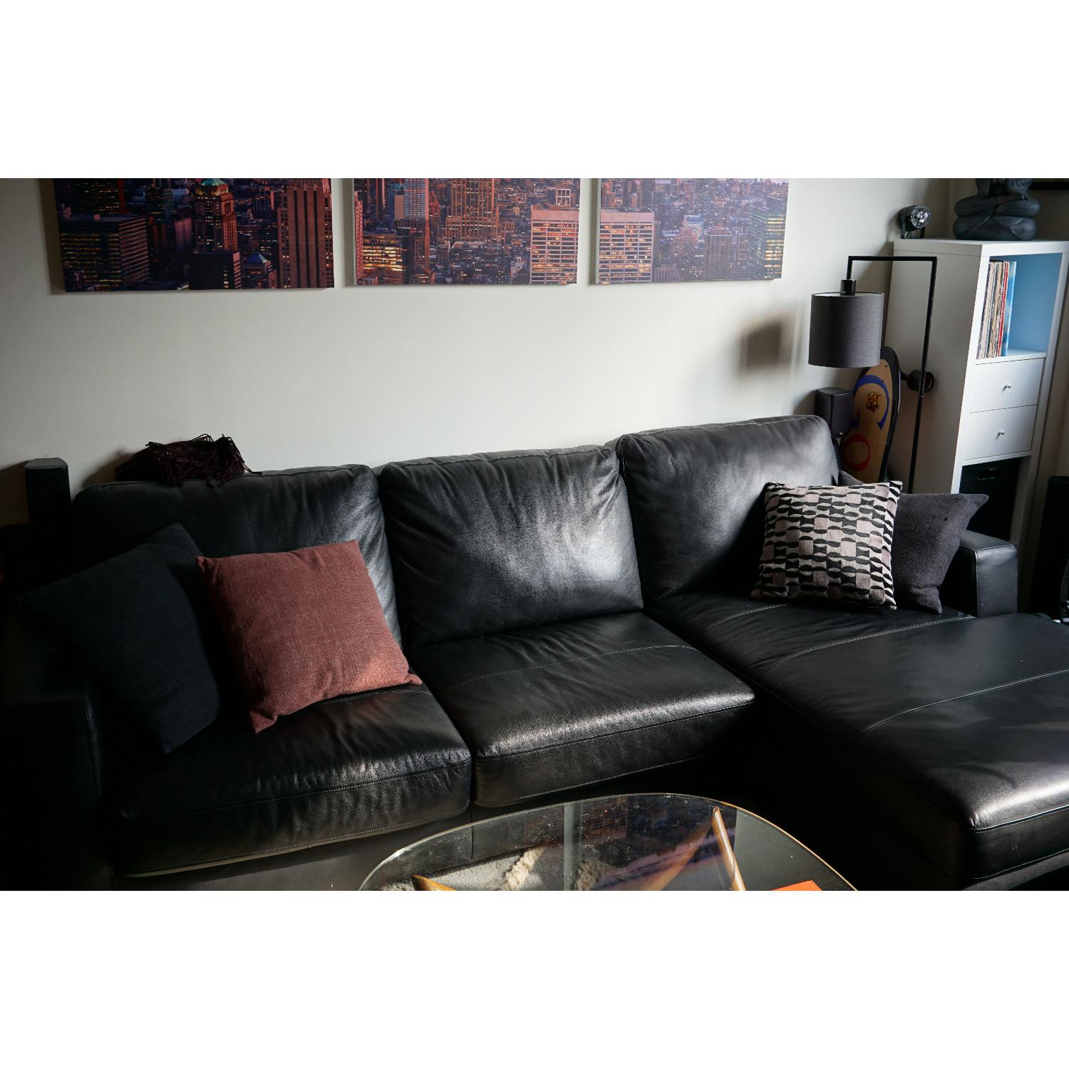 The Smart Sofa Black Leather Sleeper Sectional Sofa - image-4
