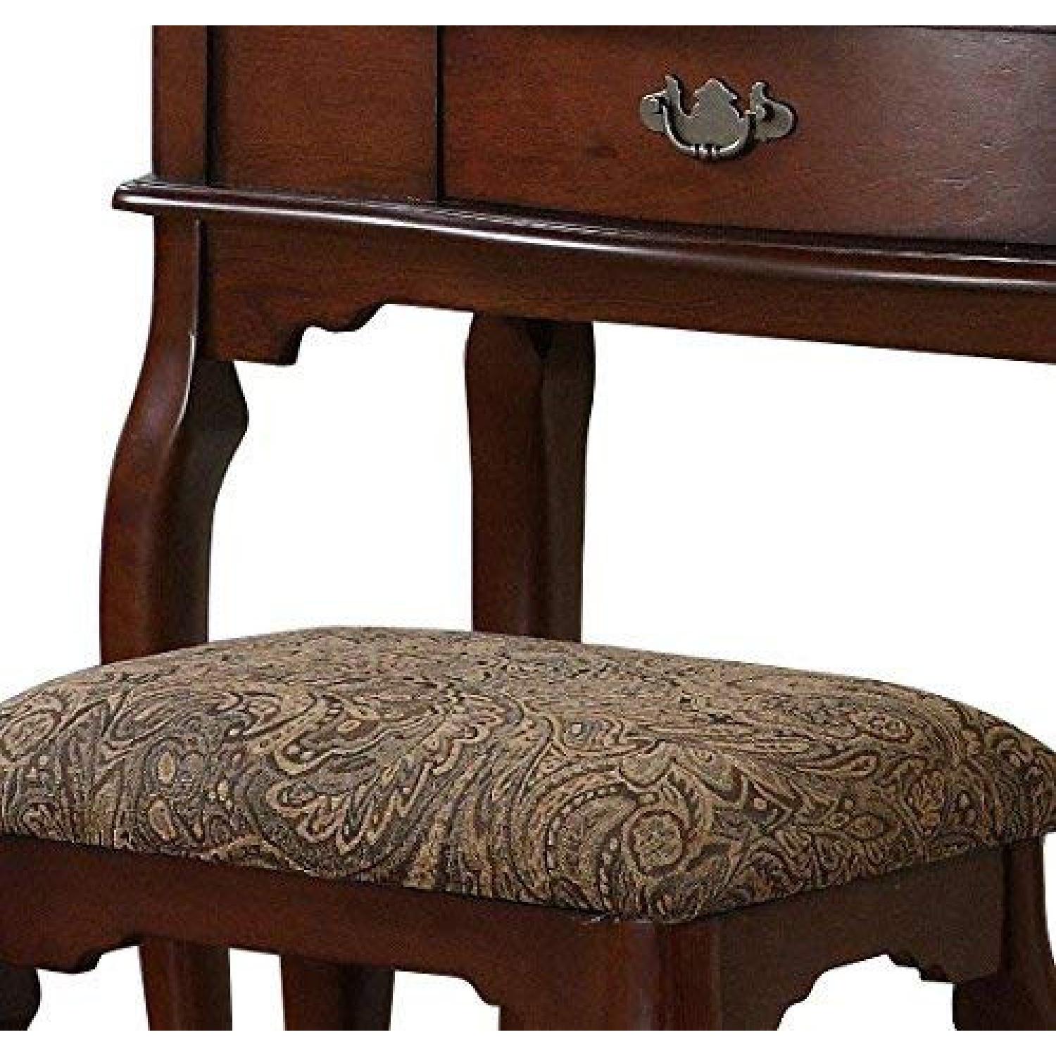 Poundex Bobkona Jaden Cherry Vanity Table w/ Stool - image-2