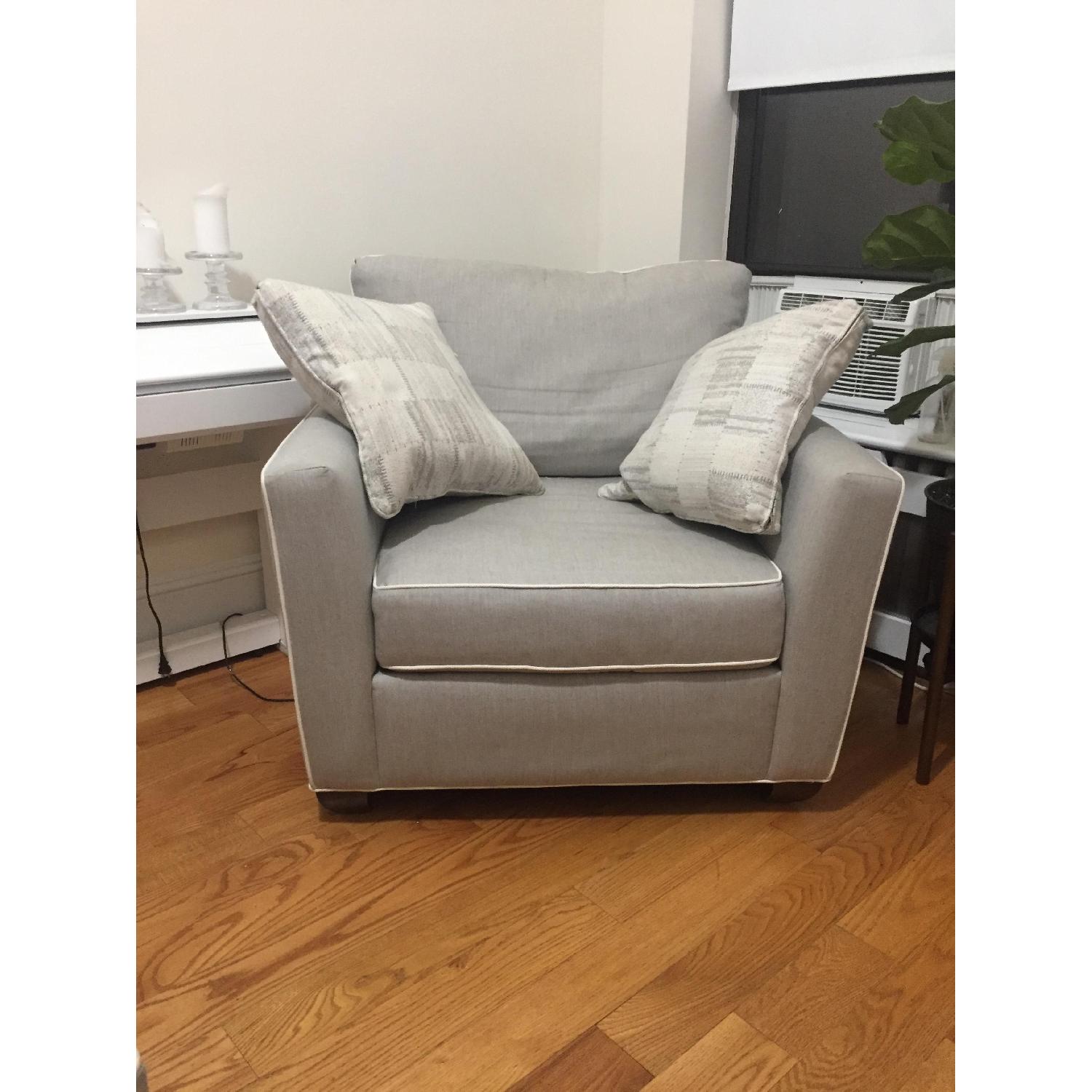 Raymour & Flanigan Sleeper Sofa + Chair & Ottoman - image-9