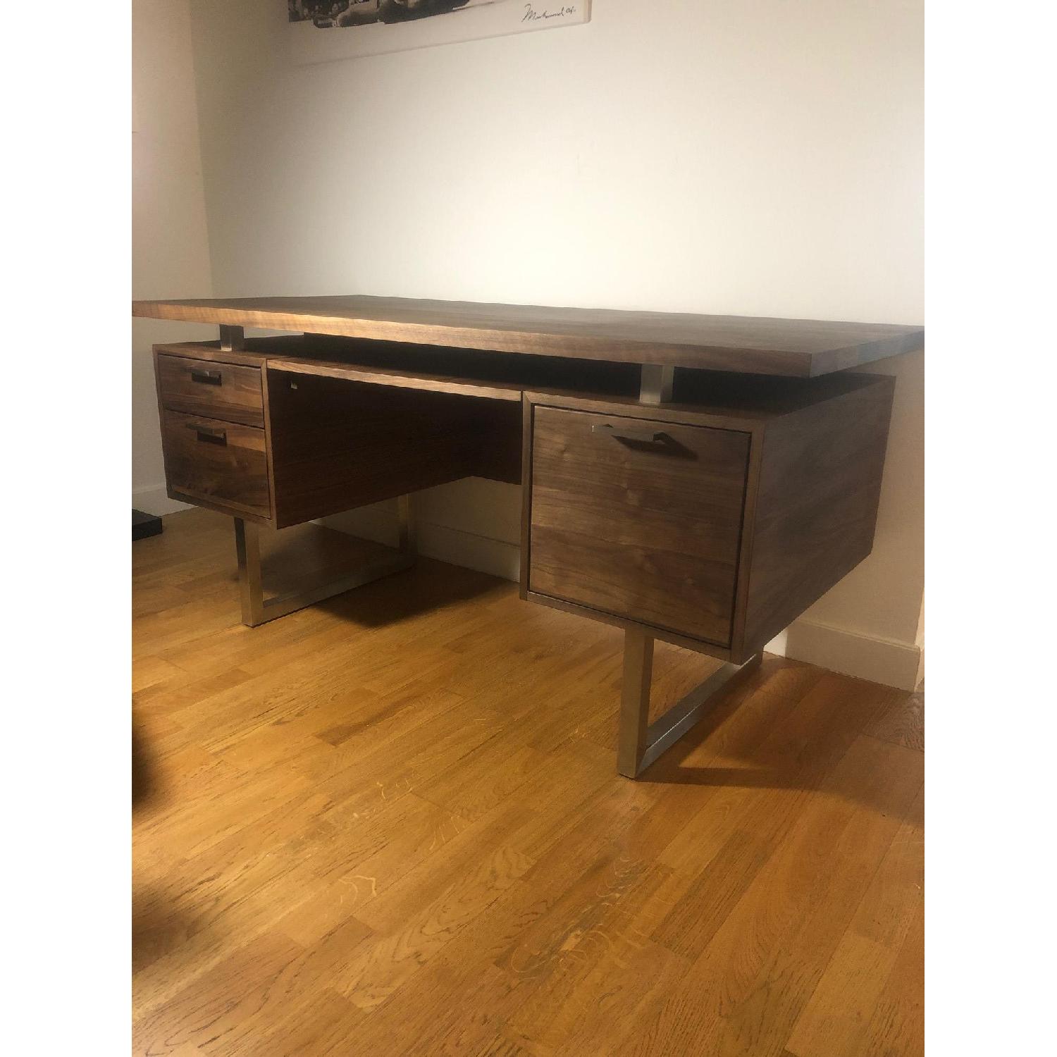 Crate & Barrel Clybourn Walnut Executive Desk - image-2