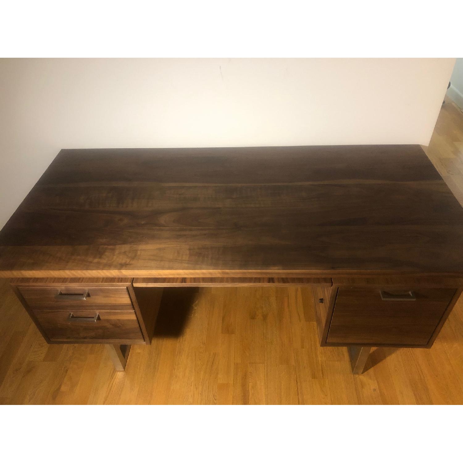 Crate & Barrel Clybourn Walnut Executive Desk - image-3