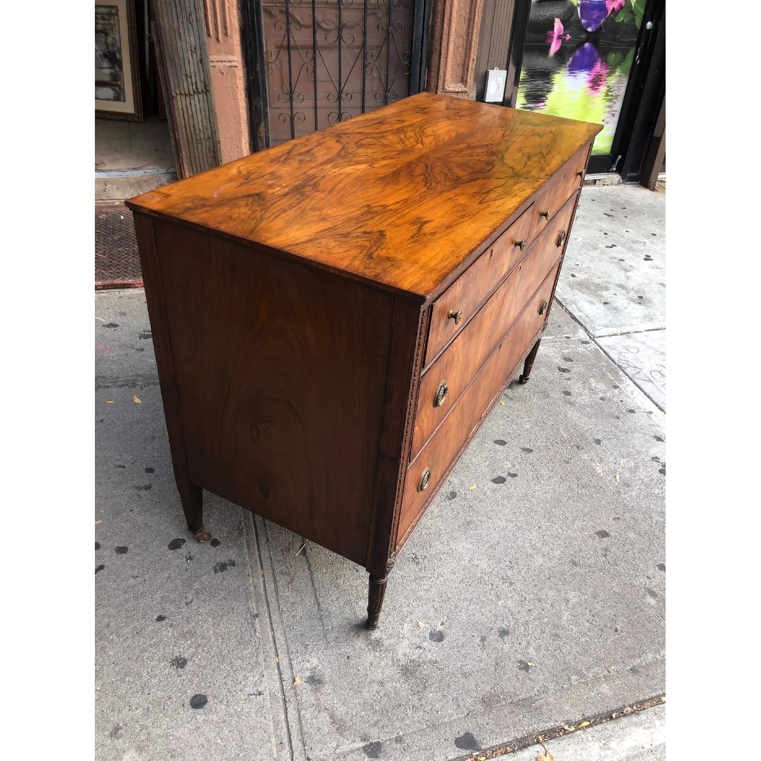 Antique 1930s Dresser w/ Original Brass Handles & Wheels - image-8