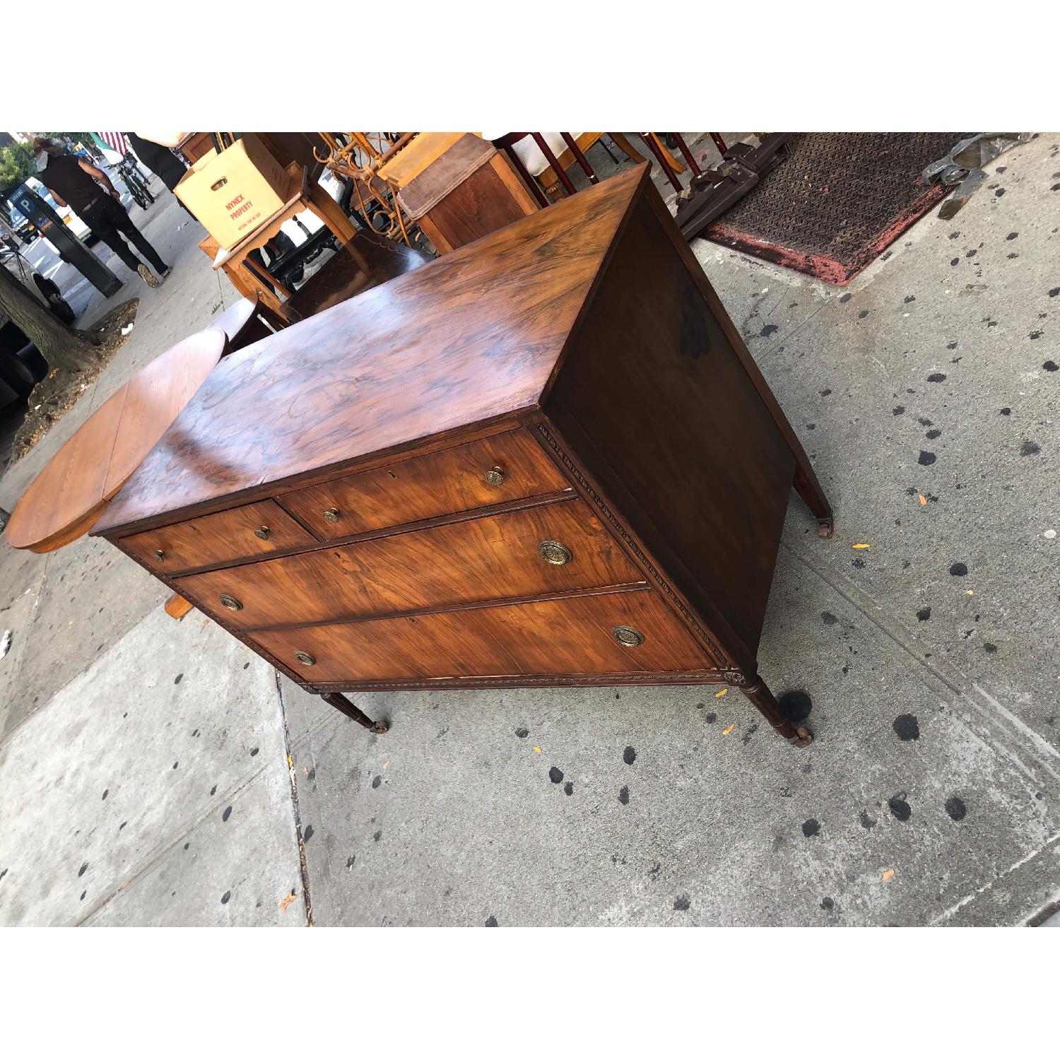 Antique 1930s Dresser w/ Original Brass Handles & Wheels - image-19